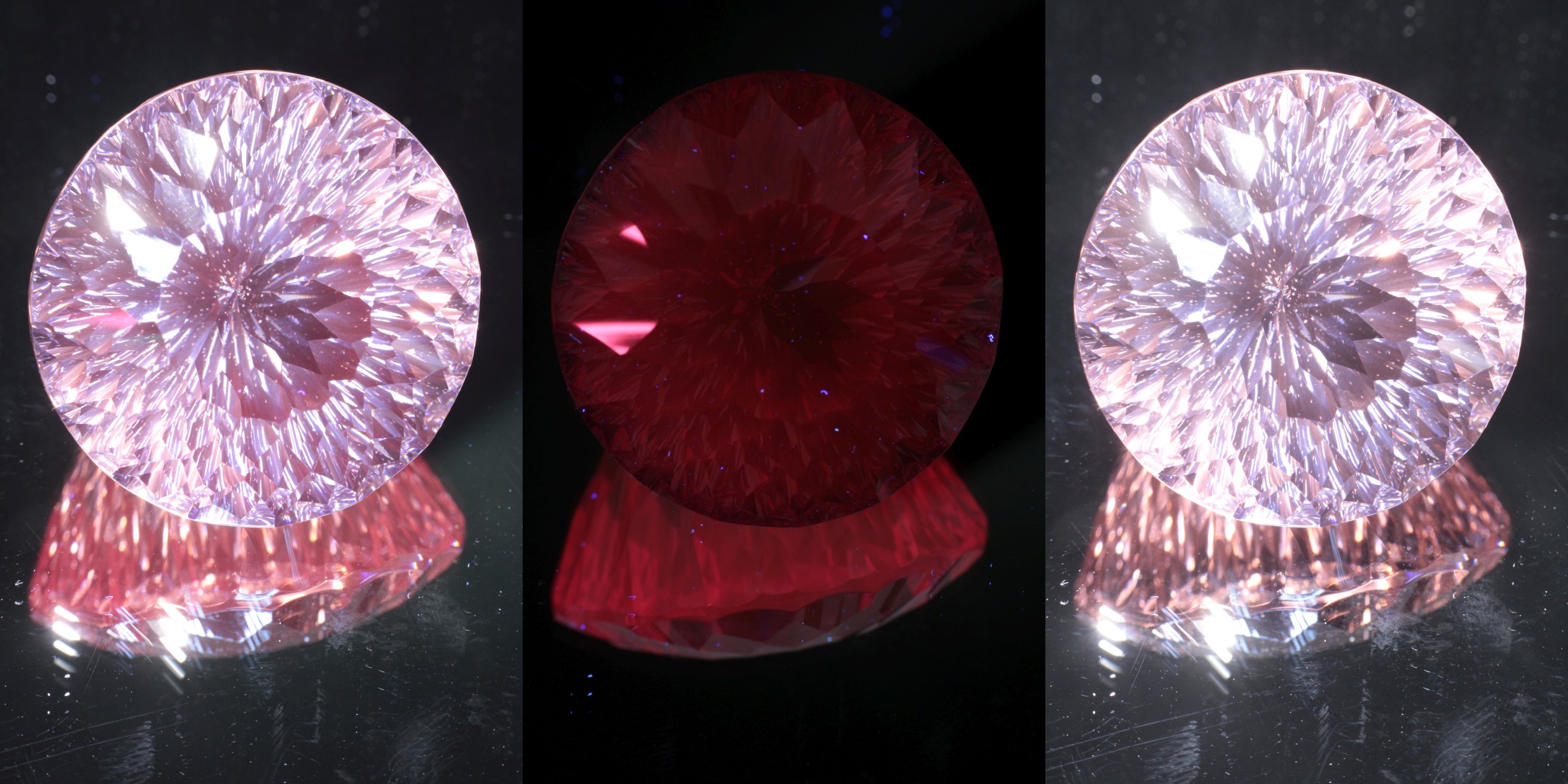 Giant Fantasy Cut Laser Garnets, Ce/Nd and Nd/Ce YAG