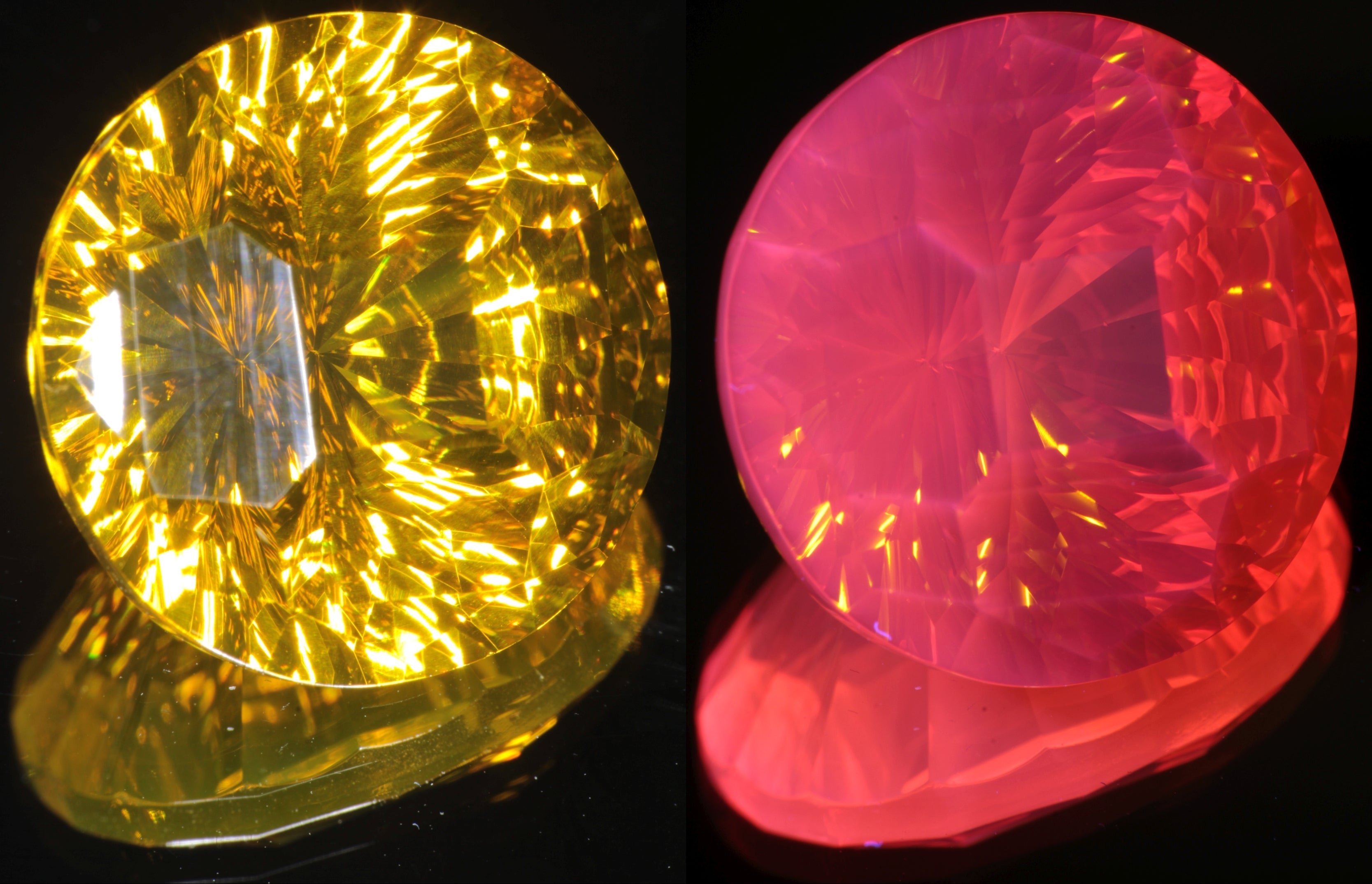 Giant Fantasy Cut Laser Garnets, Ce/Nd and Nd/Ce YAG
