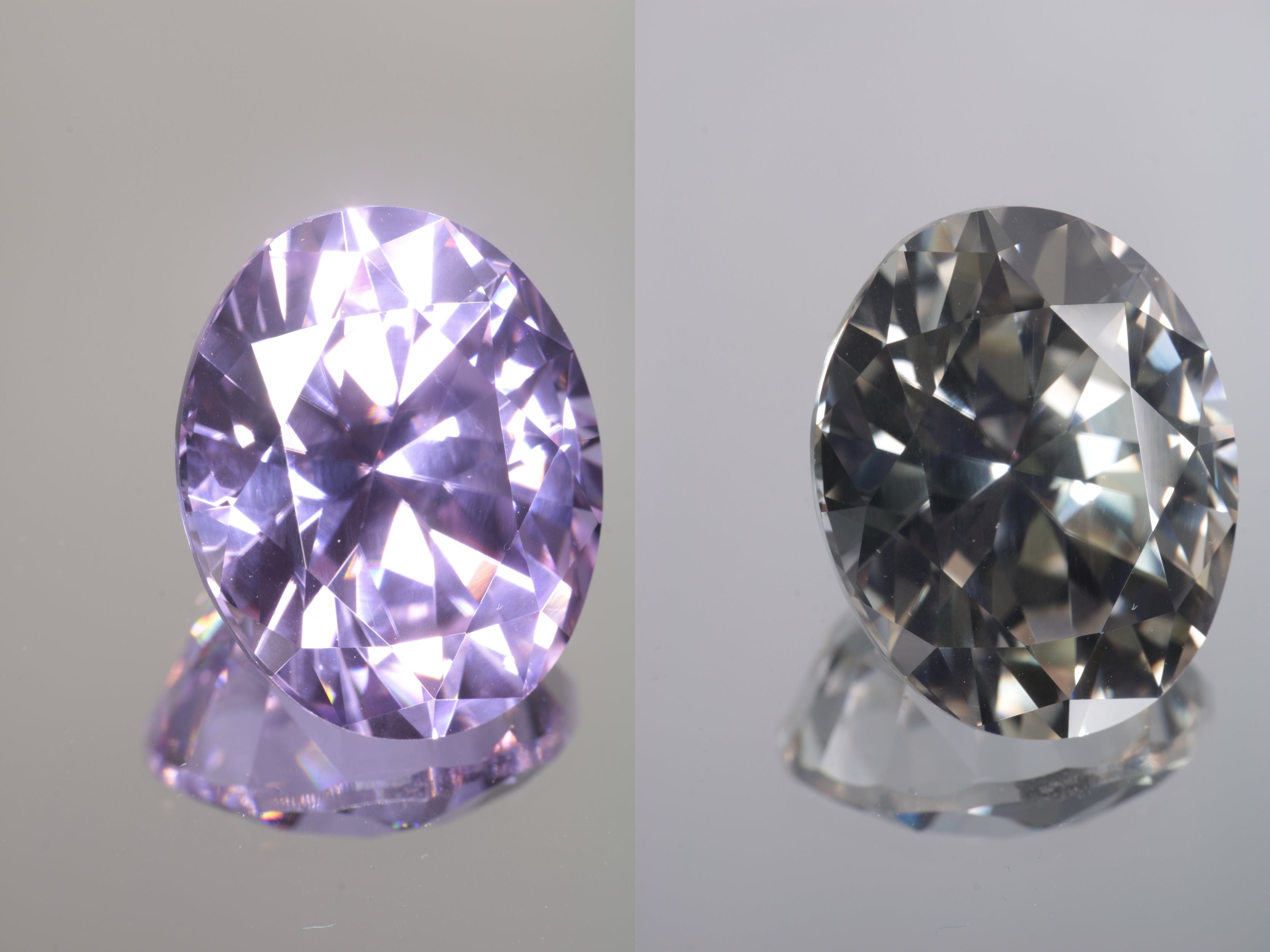 Lab Perovskite Cut Gems, Pink to Orange Red Laser YAP