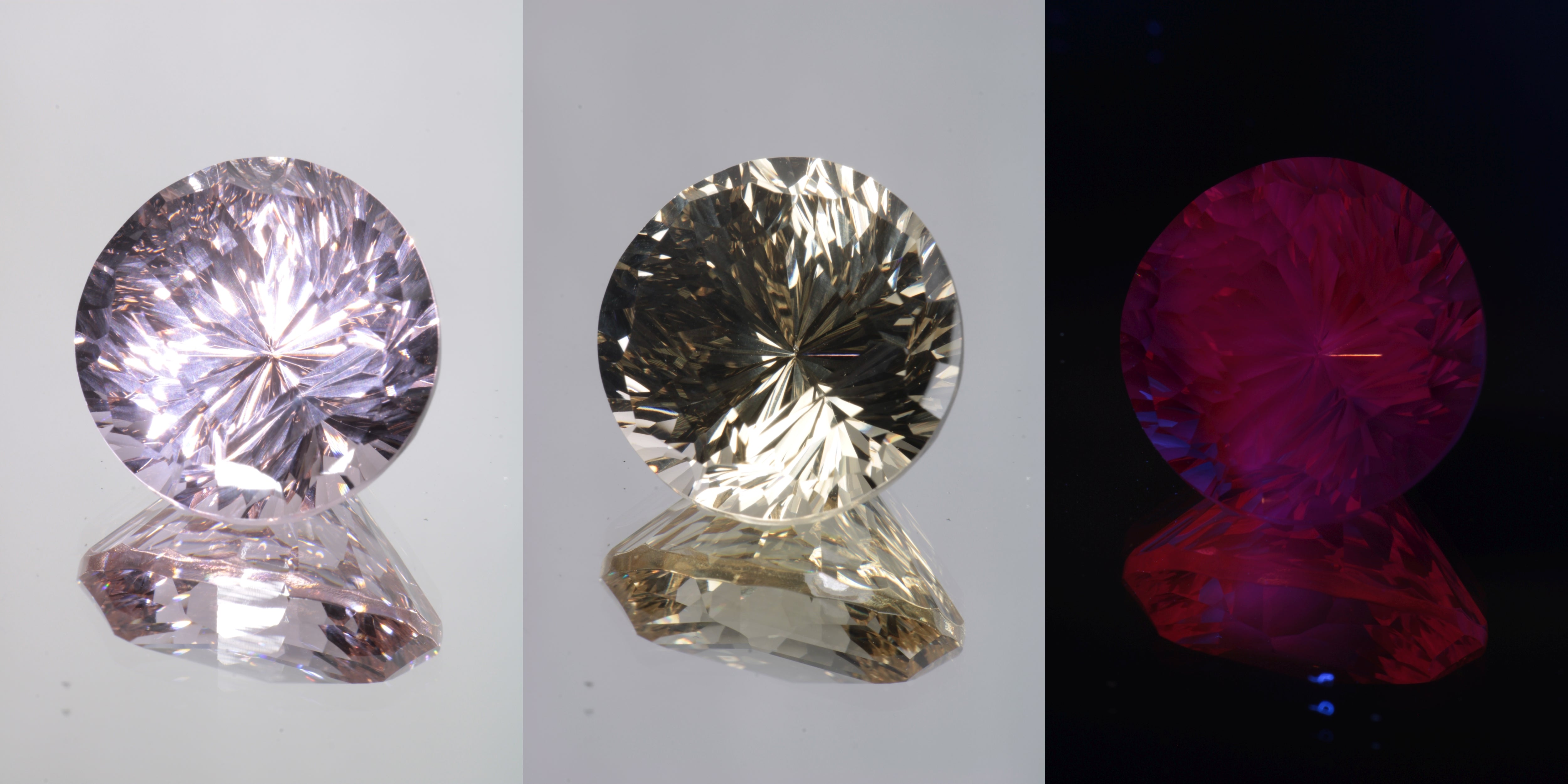 Giant Fantasy Cut Laser Garnets, Ce/Nd and Nd/Ce YAG