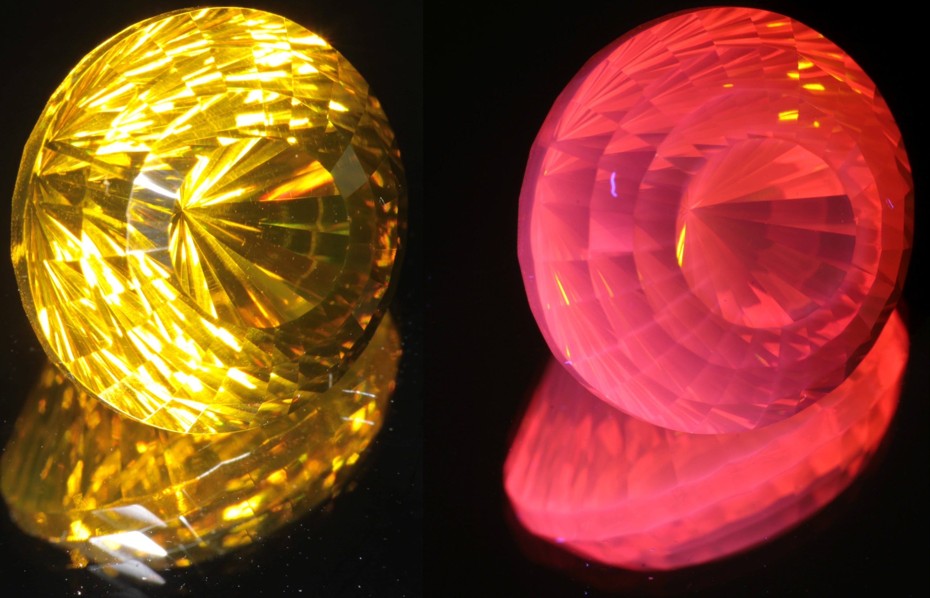 Giant Fantasy Cut Laser Garnets, Ce/Nd and Nd/Ce YAG