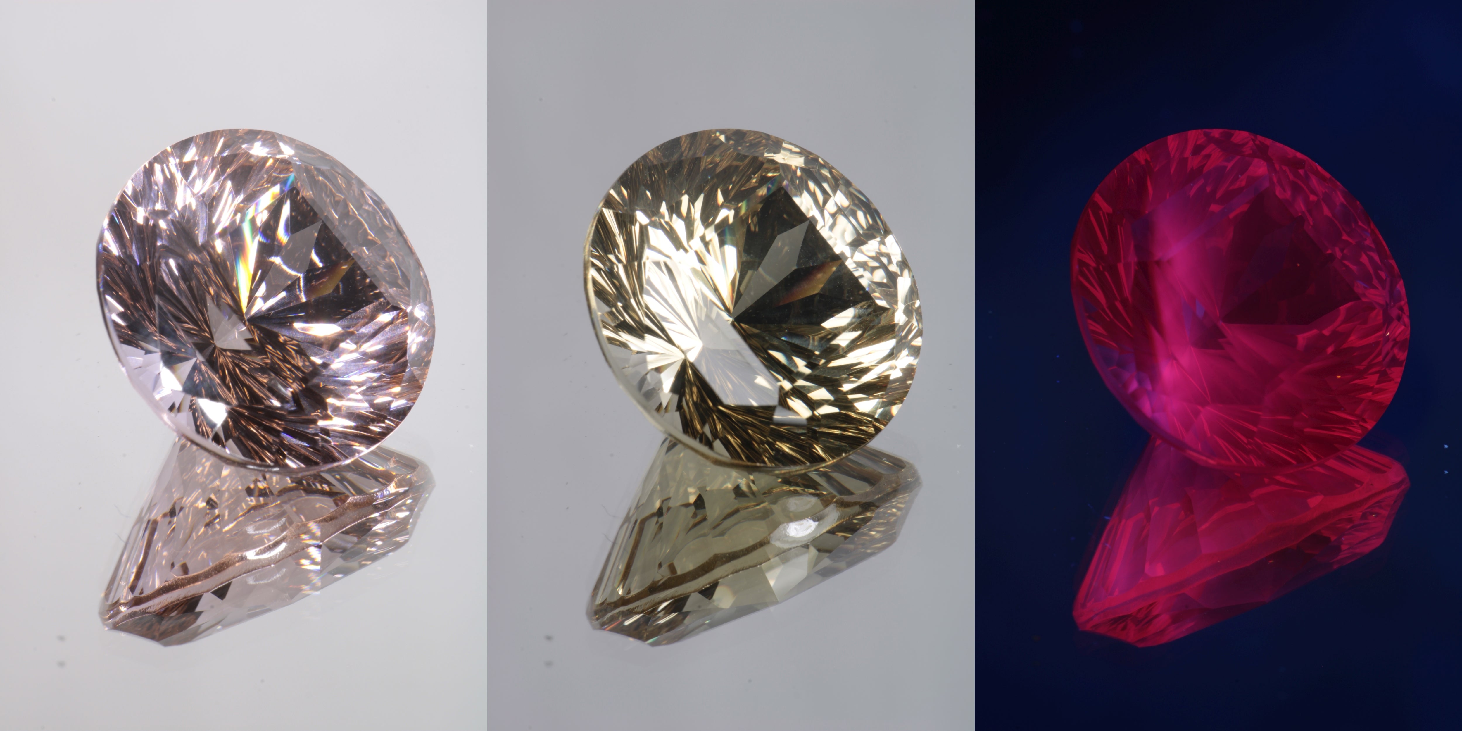 Giant Fantasy Cut Laser Garnets, Ce/Nd and Nd/Ce YAG