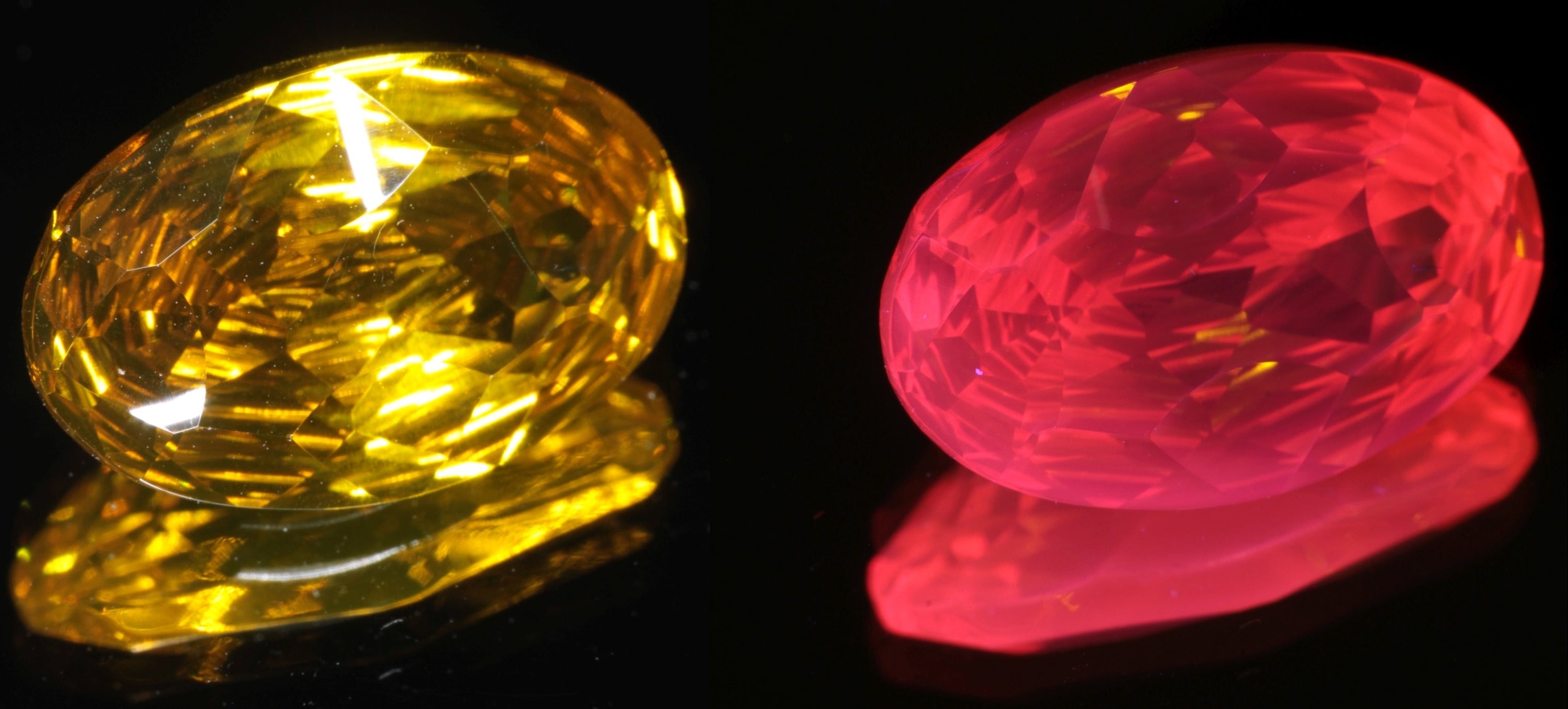 Giant Fantasy Cut Laser Garnets, Ce/Nd and Nd/Ce YAG