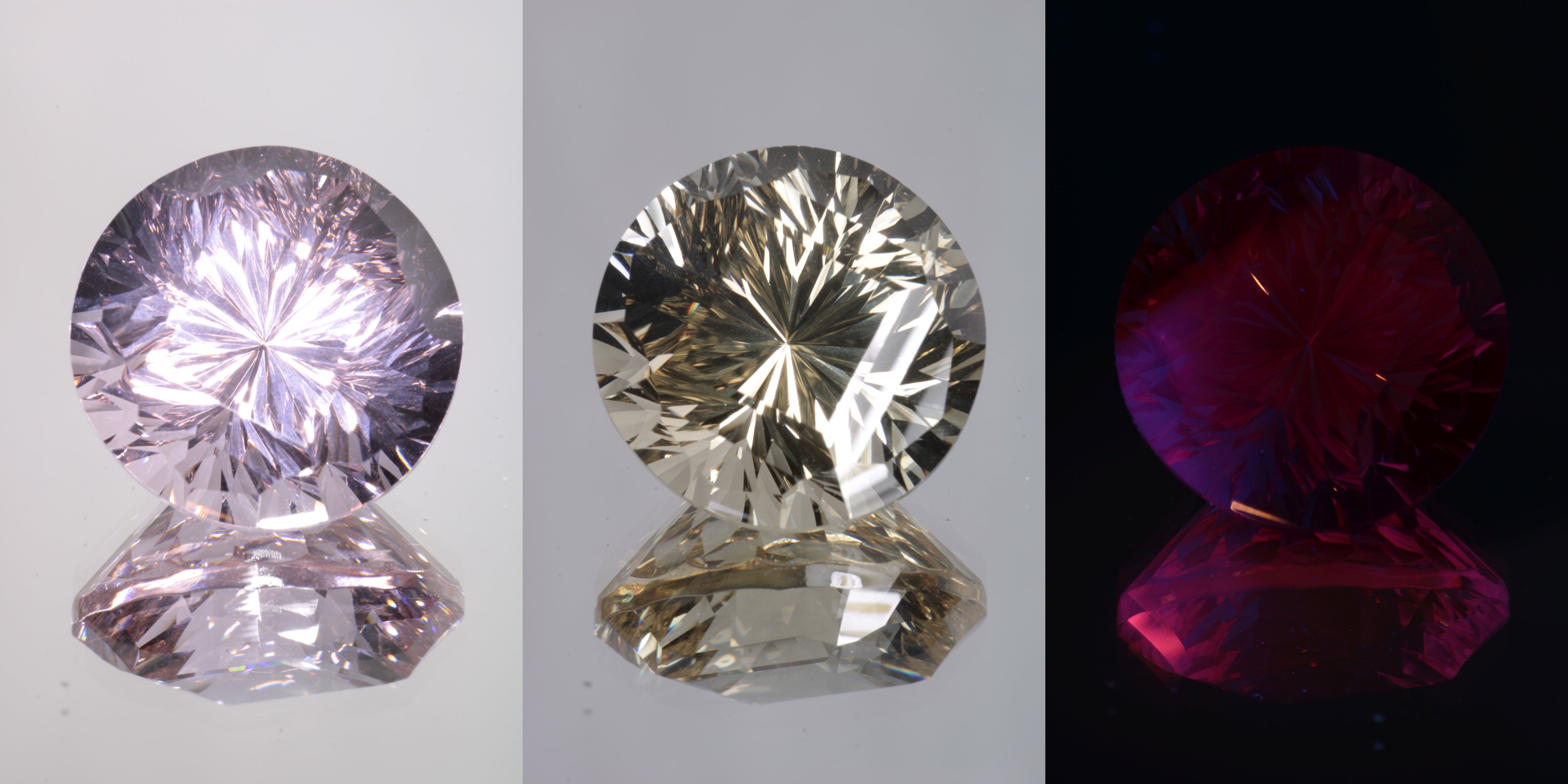 Giant Fantasy Cut Laser Garnets, Ce/Nd and Nd/Ce YAG