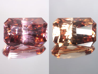 Lab Perovskite Cut Gems, Pink to Orange Red Laser YAP