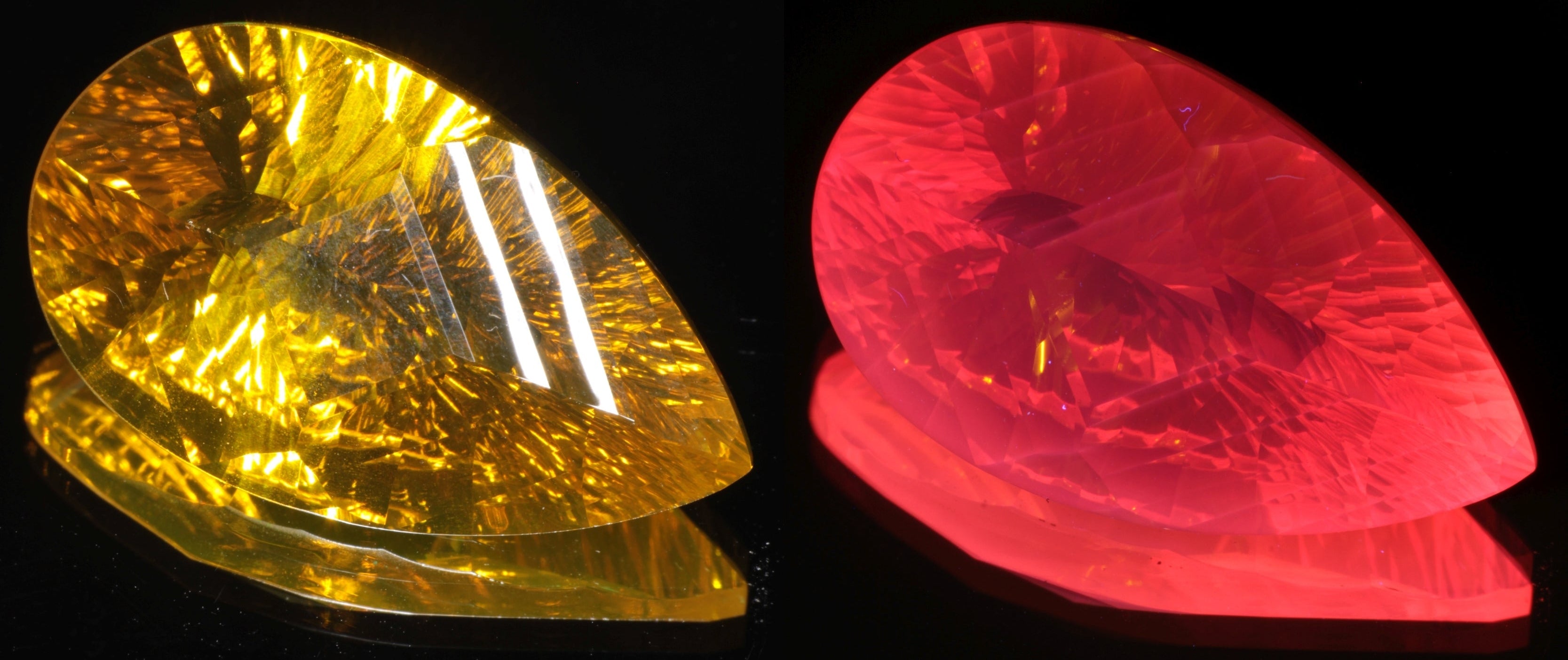 Giant Fantasy Cut Laser Garnets, Ce/Nd and Nd/Ce YAG