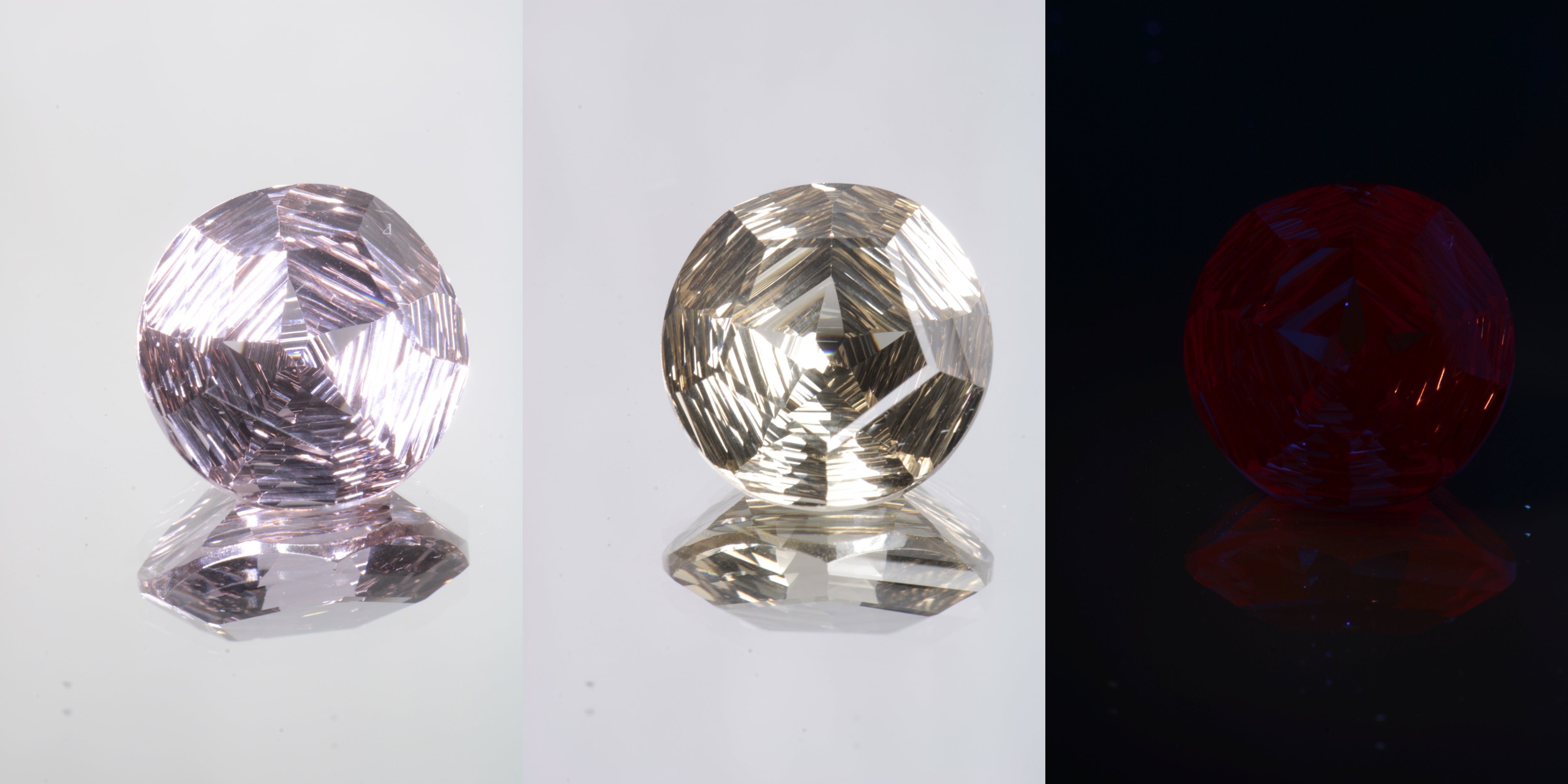 Giant Fantasy Cut Laser Garnets, Ce/Nd and Nd/Ce YAG