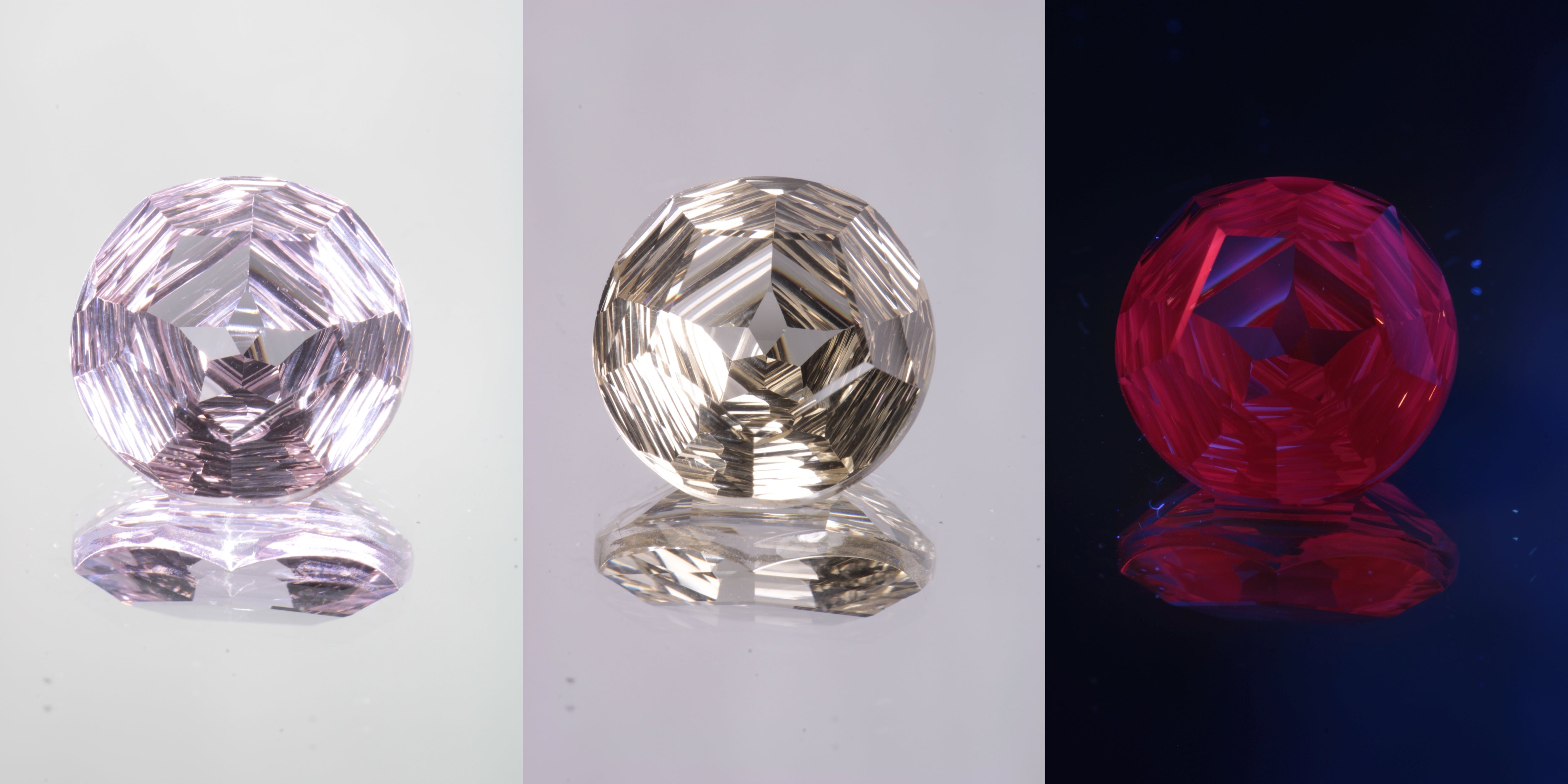 Giant Fantasy Cut Laser Garnets, Ce/Nd and Nd/Ce YAG