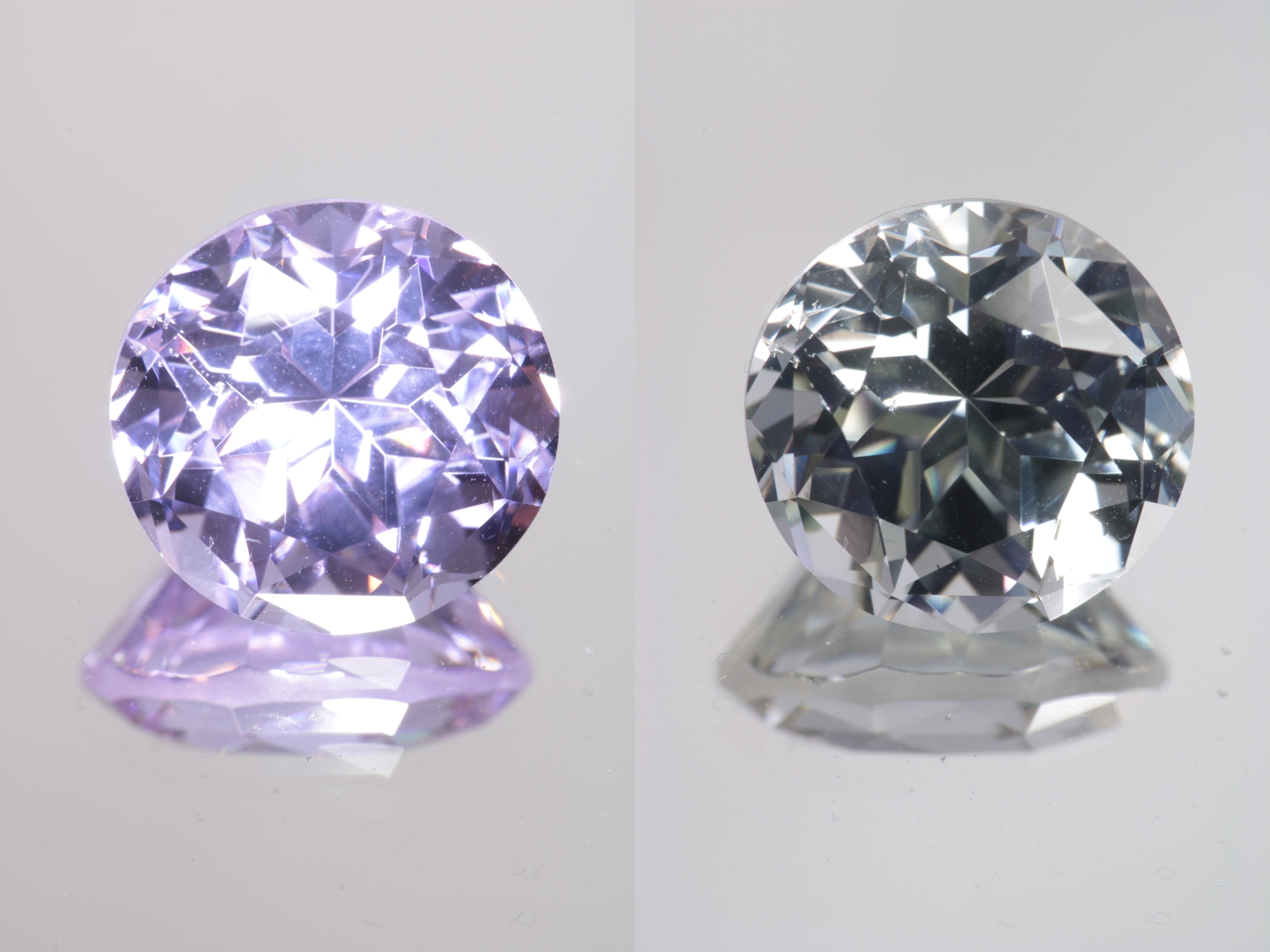 Lab Perovskite Cut Gems, Pink to Orange Red Laser YAP