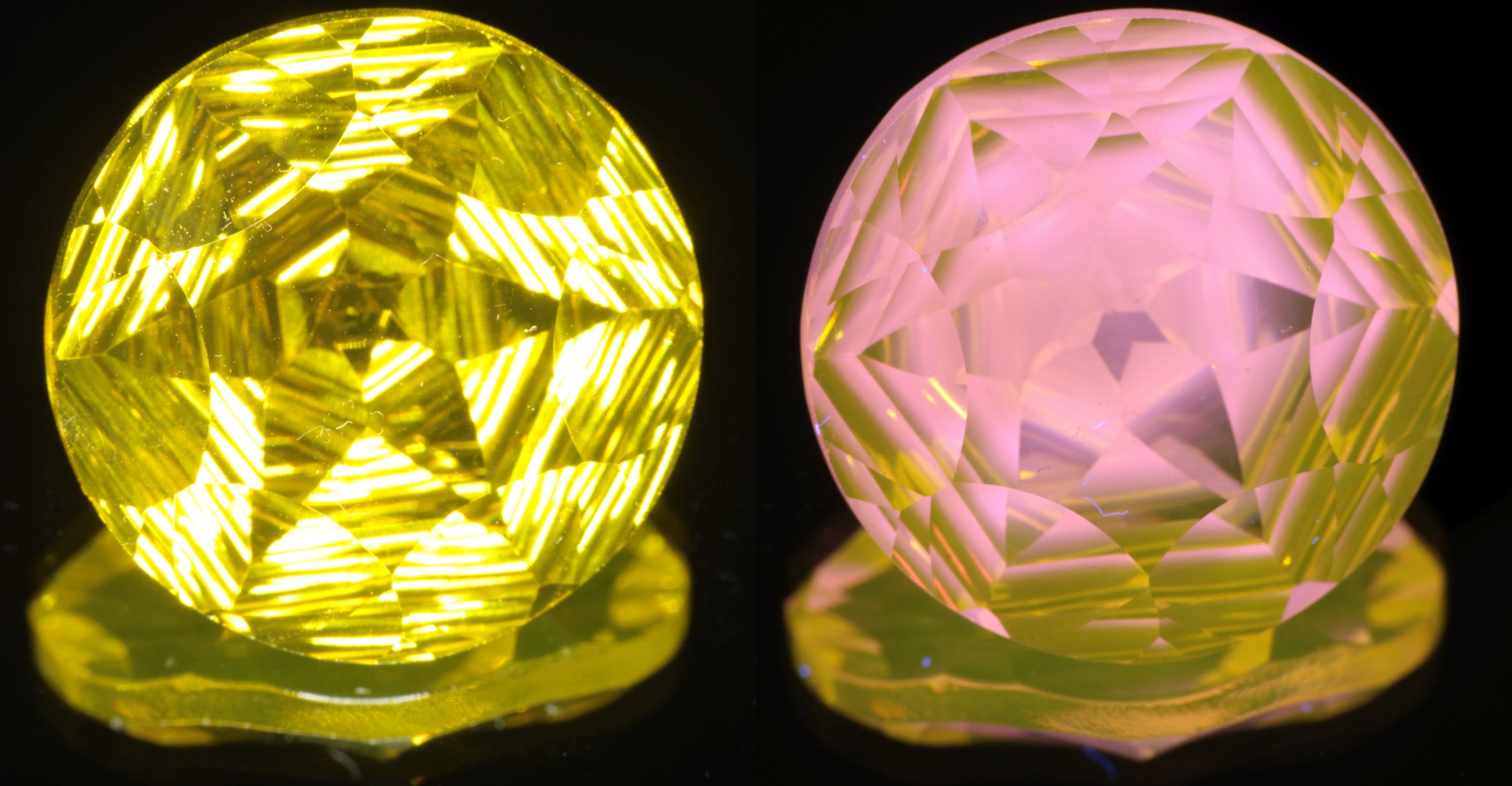 Giant Fantasy Cut Laser Garnets, Ce/Nd and Nd/Ce YAG