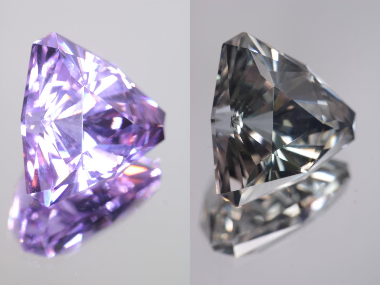 Lab Perovskite Cut Gems, Pink to Orange Red Laser YAP