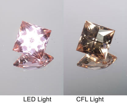Lab Perovskite Cut Gems, Pink to Orange Red Laser YAP