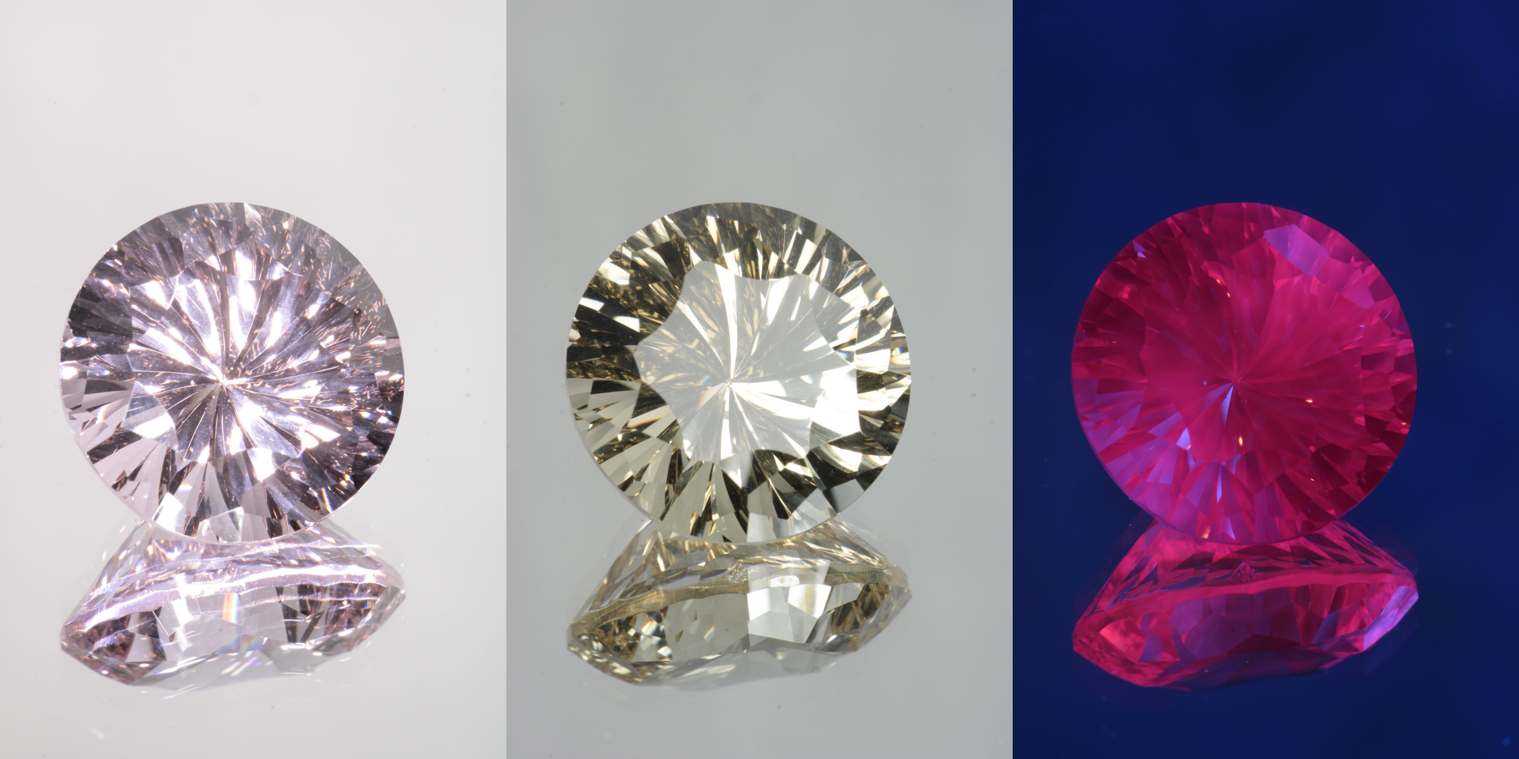 Giant Fantasy Cut Laser Garnets, Ce/Nd and Nd/Ce YAG