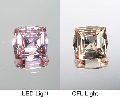 Lab Perovskite Cut Gems, Pink to Orange Red Laser YAP