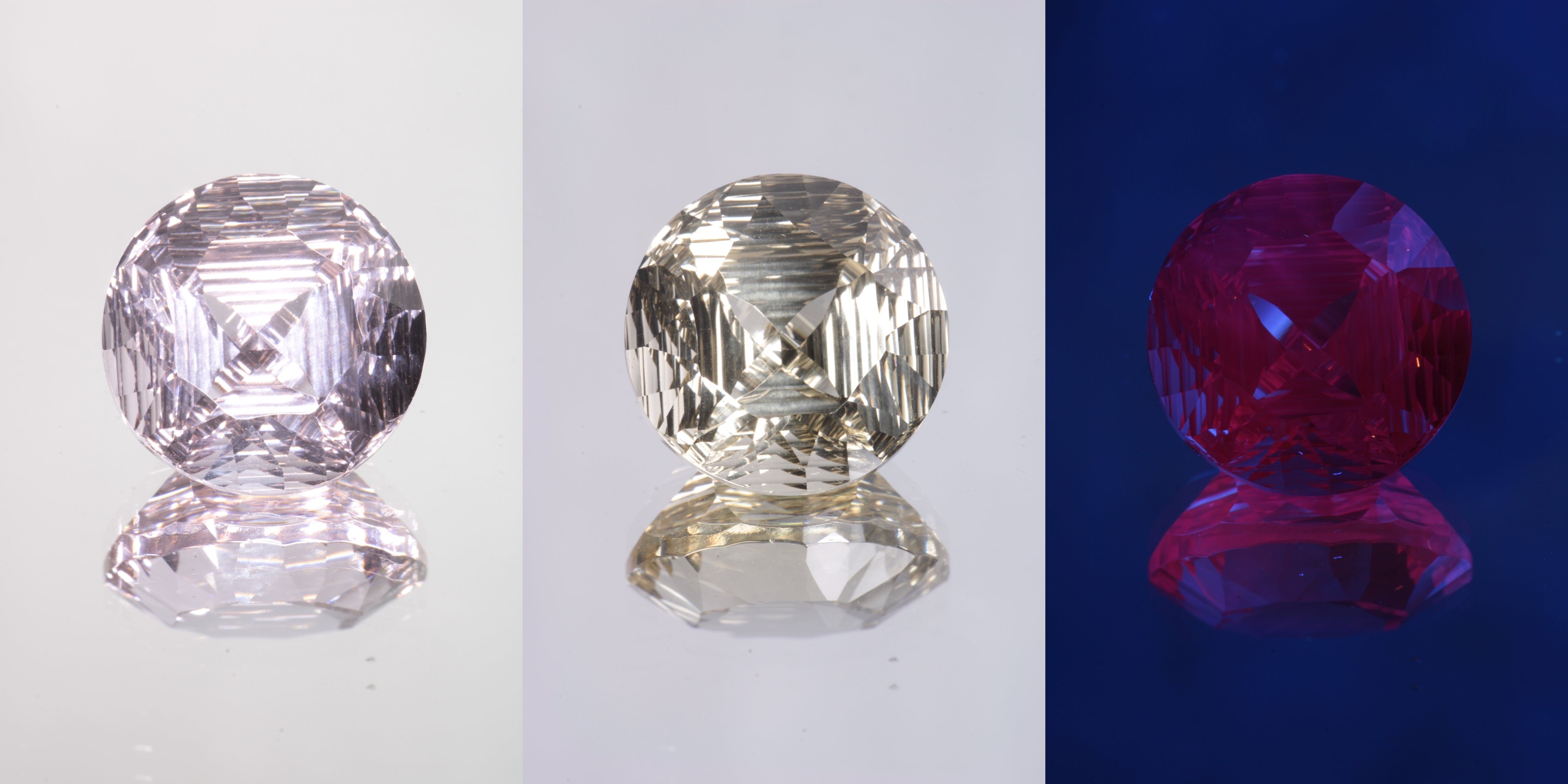 Giant Fantasy Cut Laser Garnets, Ce/Nd and Nd/Ce YAG