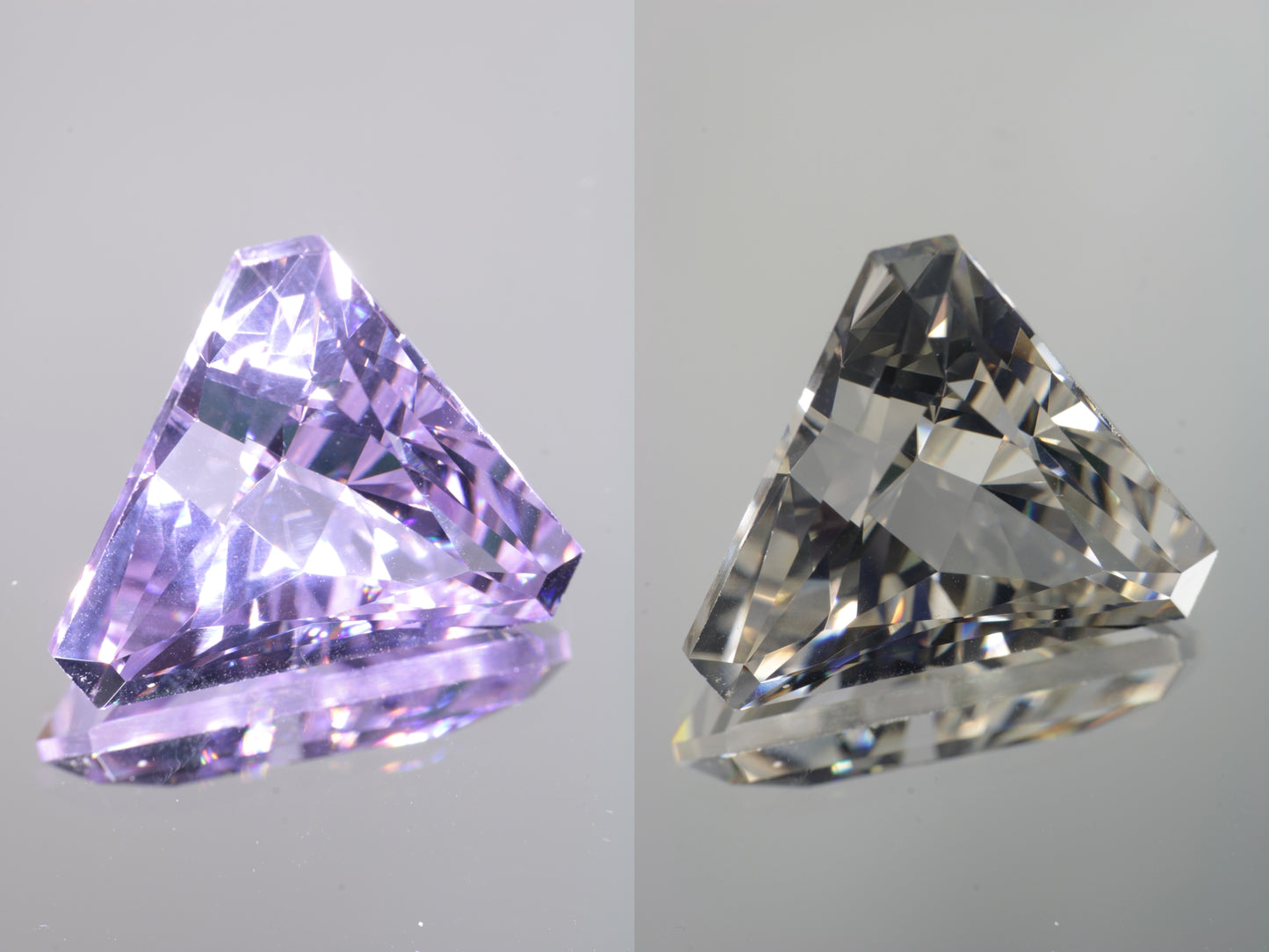 Lab Perovskite Cut Gems, Pink to Orange Red Laser YAP