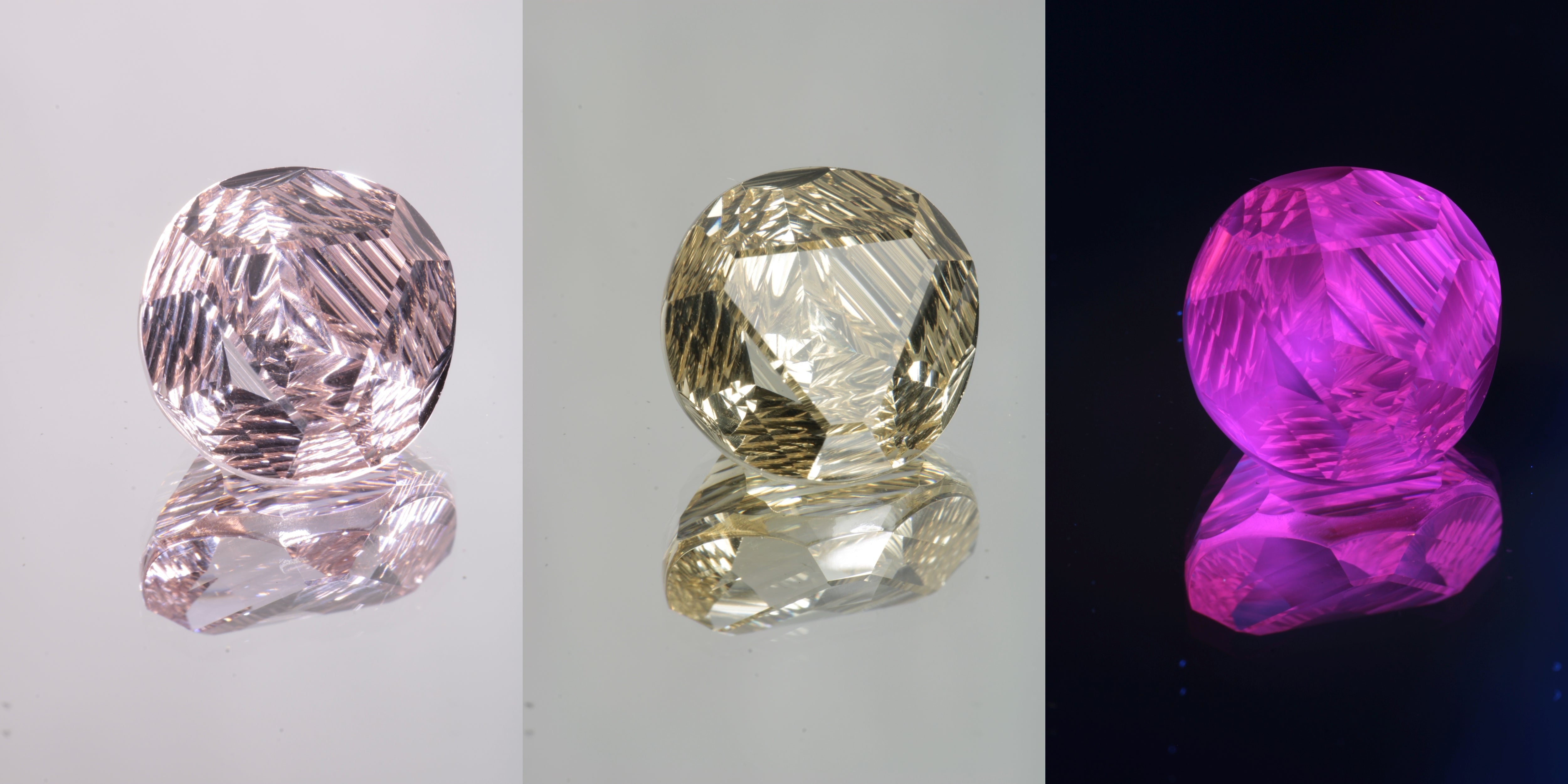 Giant Fantasy Cut Laser Garnets, Ce/Nd and Nd/Ce YAG
