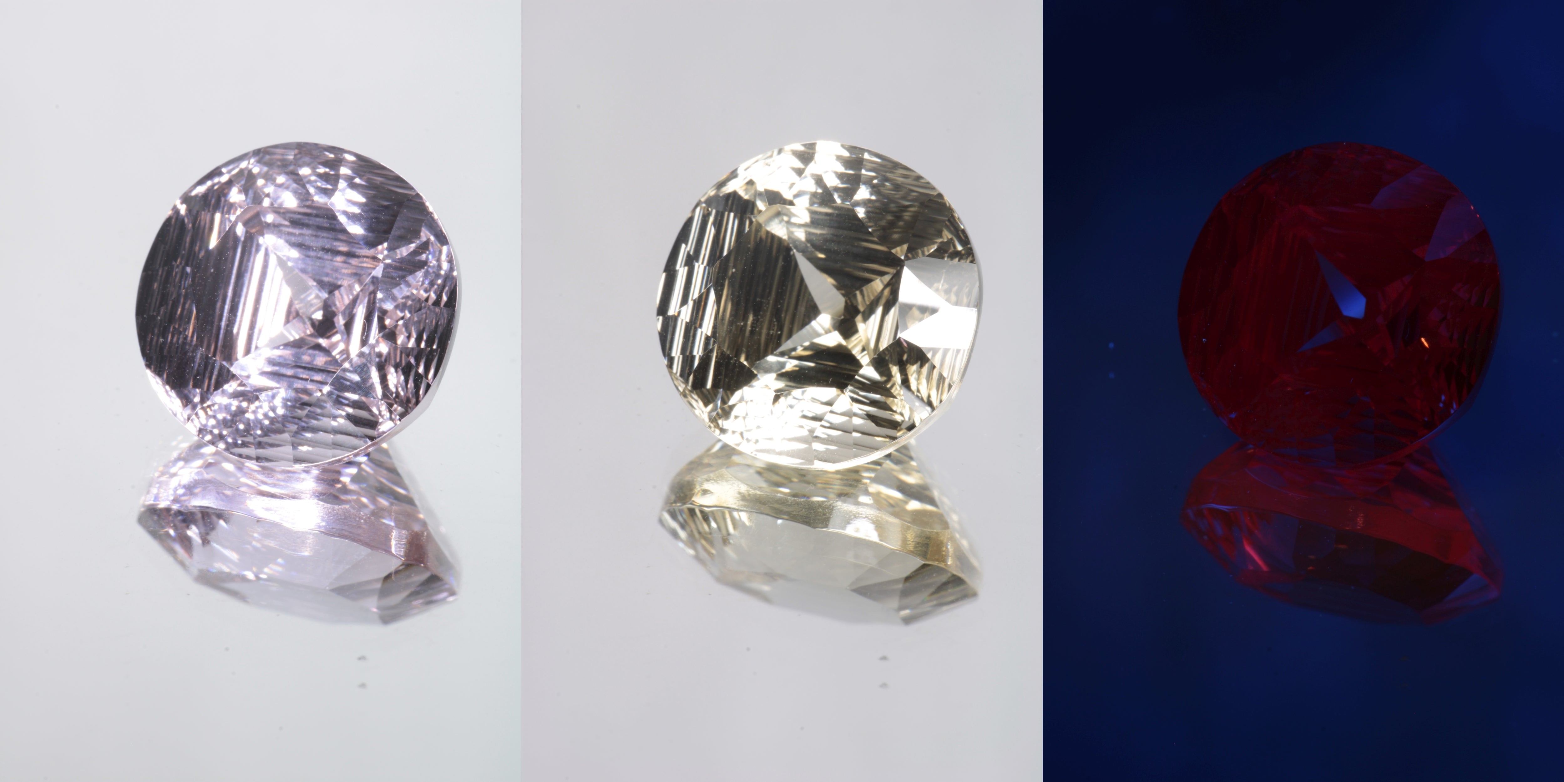 Giant Fantasy Cut Laser Garnets, Ce/Nd and Nd/Ce YAG