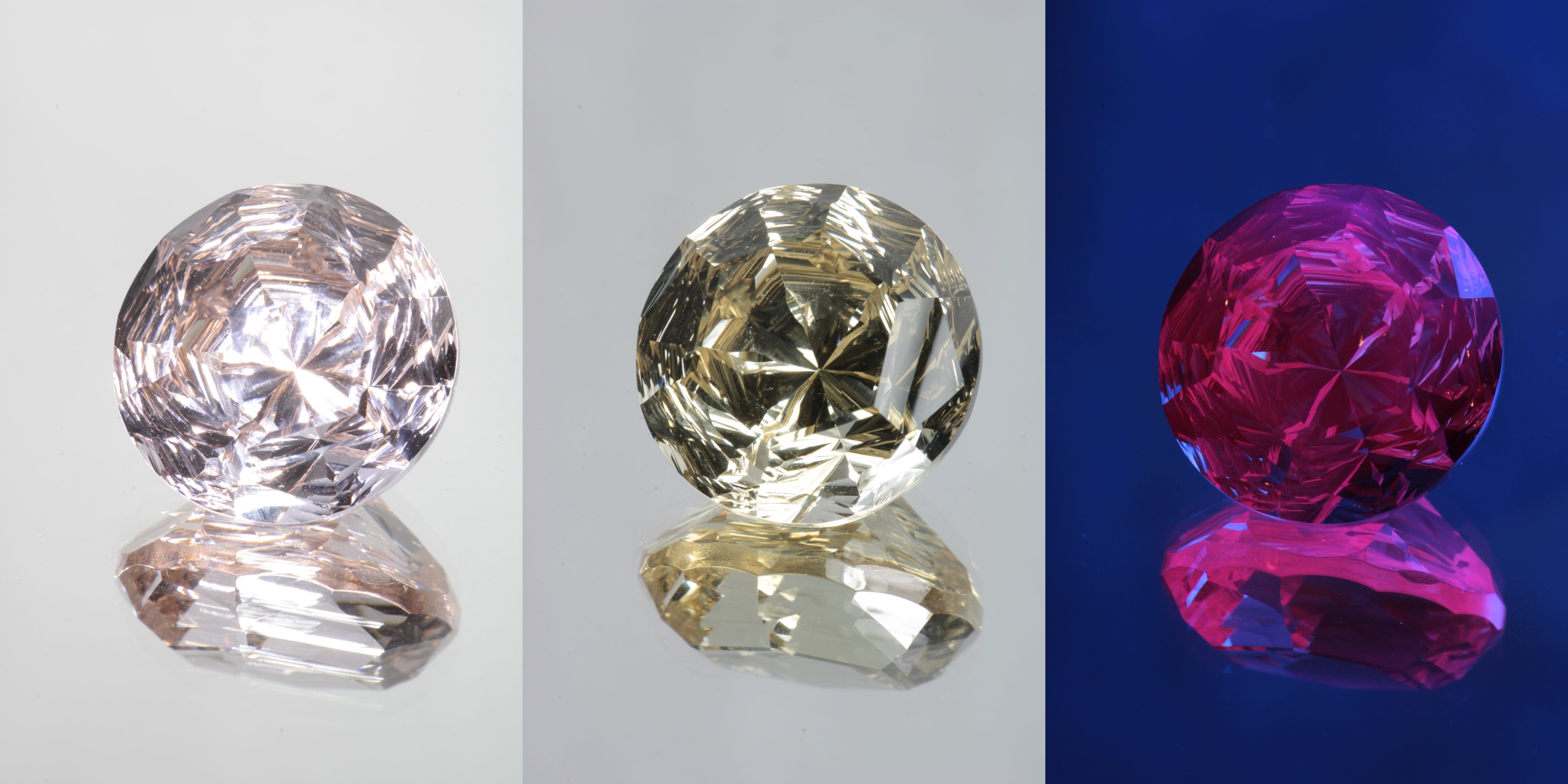 Giant Fantasy Cut Laser Garnets, Ce/Nd and Nd/Ce YAG