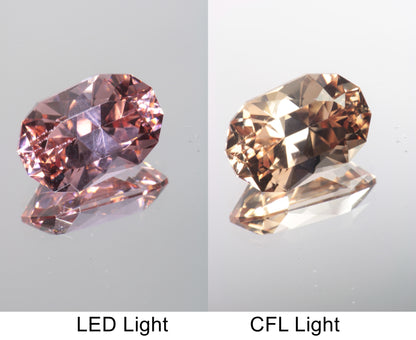 Lab Perovskite Cut Gems, Pink to Orange Red Laser YAP