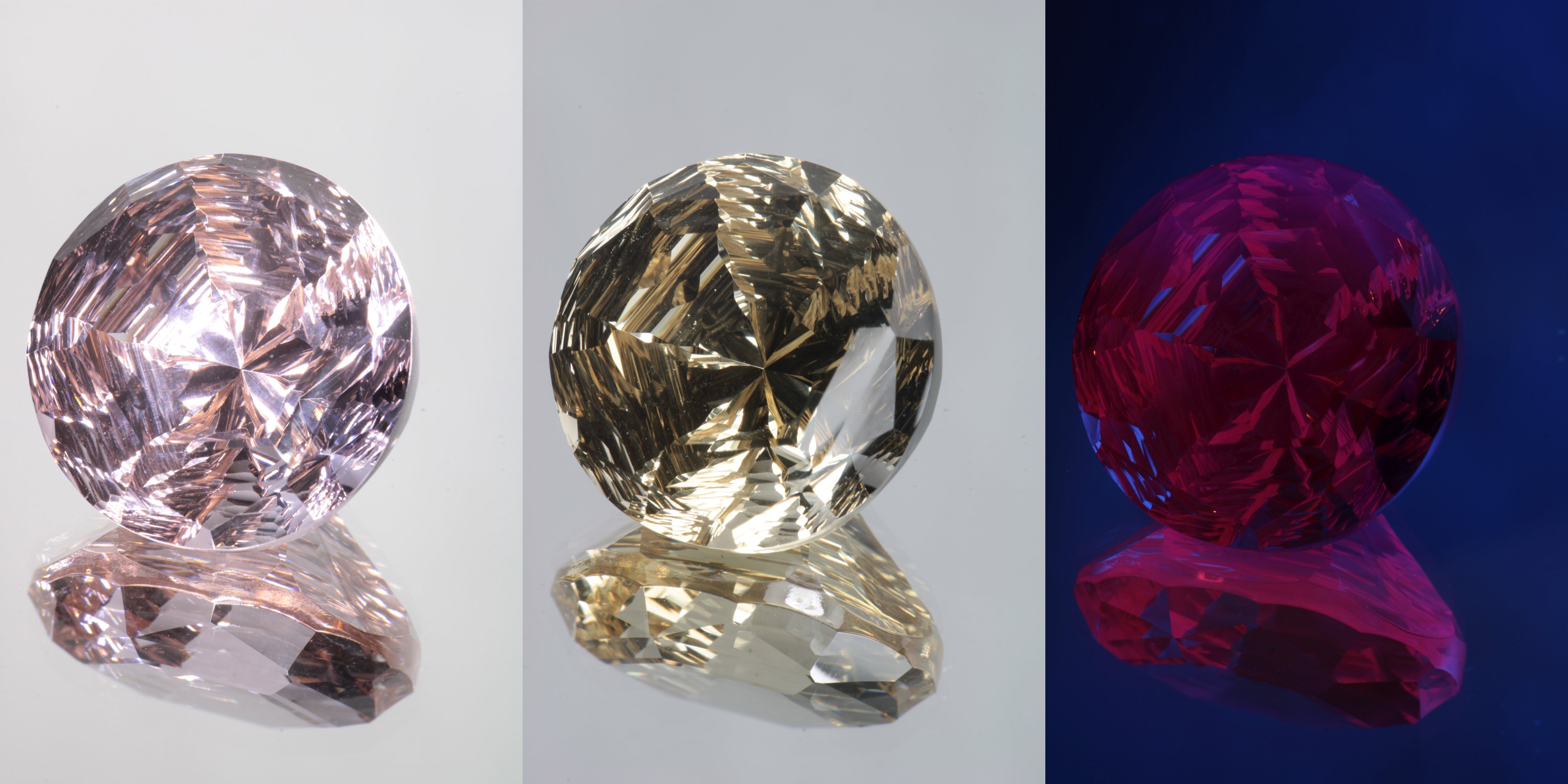Giant Fantasy Cut Laser Garnets, Ce/Nd and Nd/Ce YAG