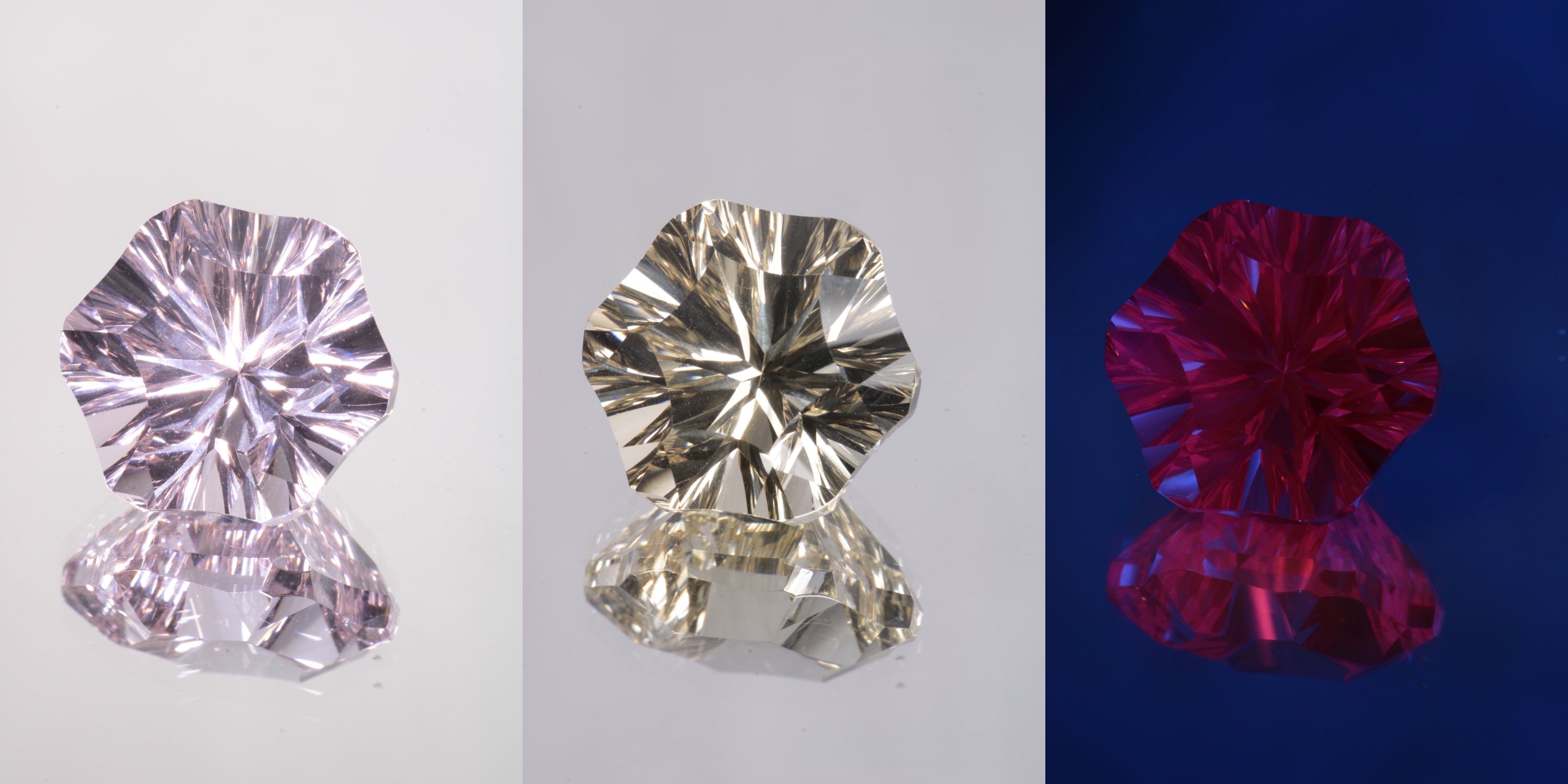 Giant Fantasy Cut Laser Garnets, Ce/Nd and Nd/Ce YAG