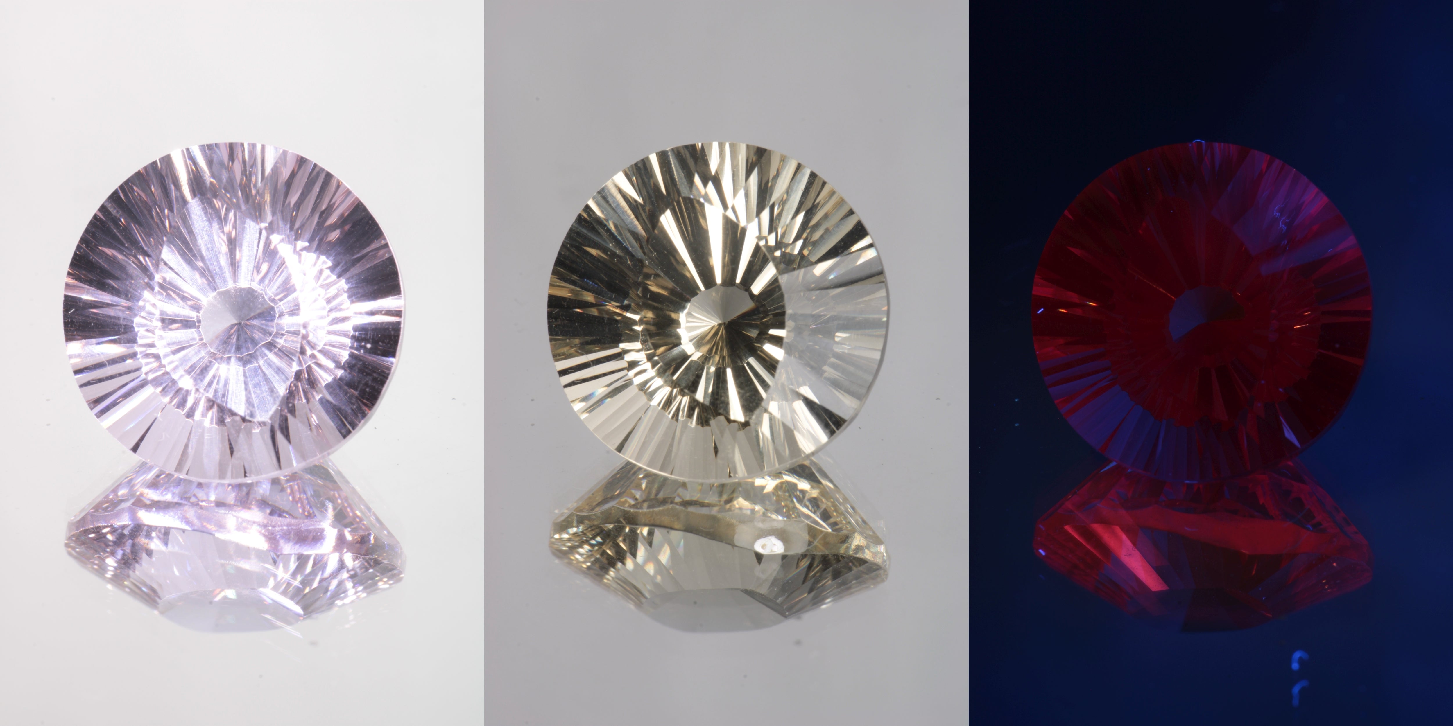 Giant Fantasy Cut Laser Garnets, Ce/Nd and Nd/Ce YAG