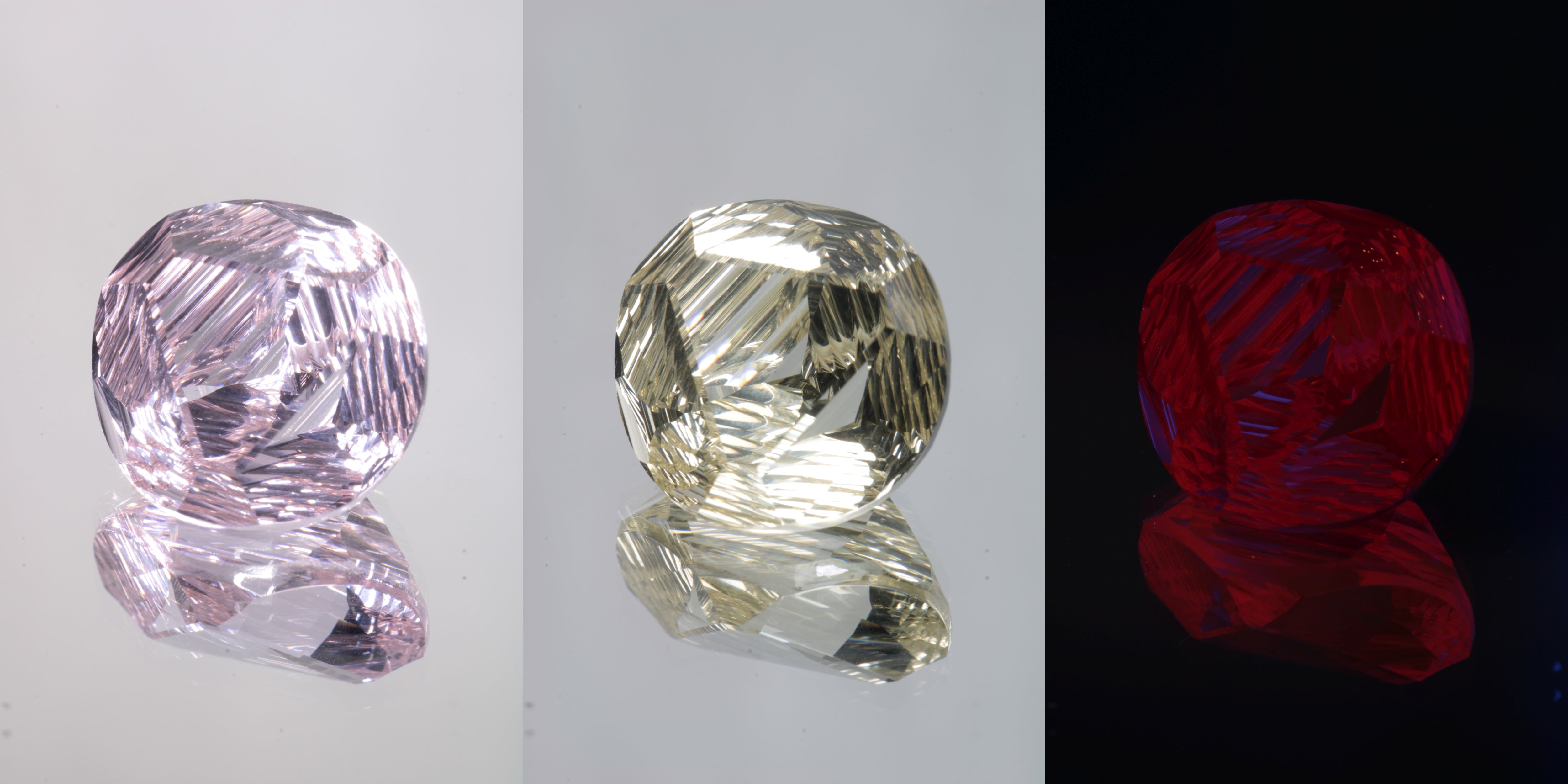 Giant Fantasy Cut Laser Garnets, Ce/Nd and Nd/Ce YAG
