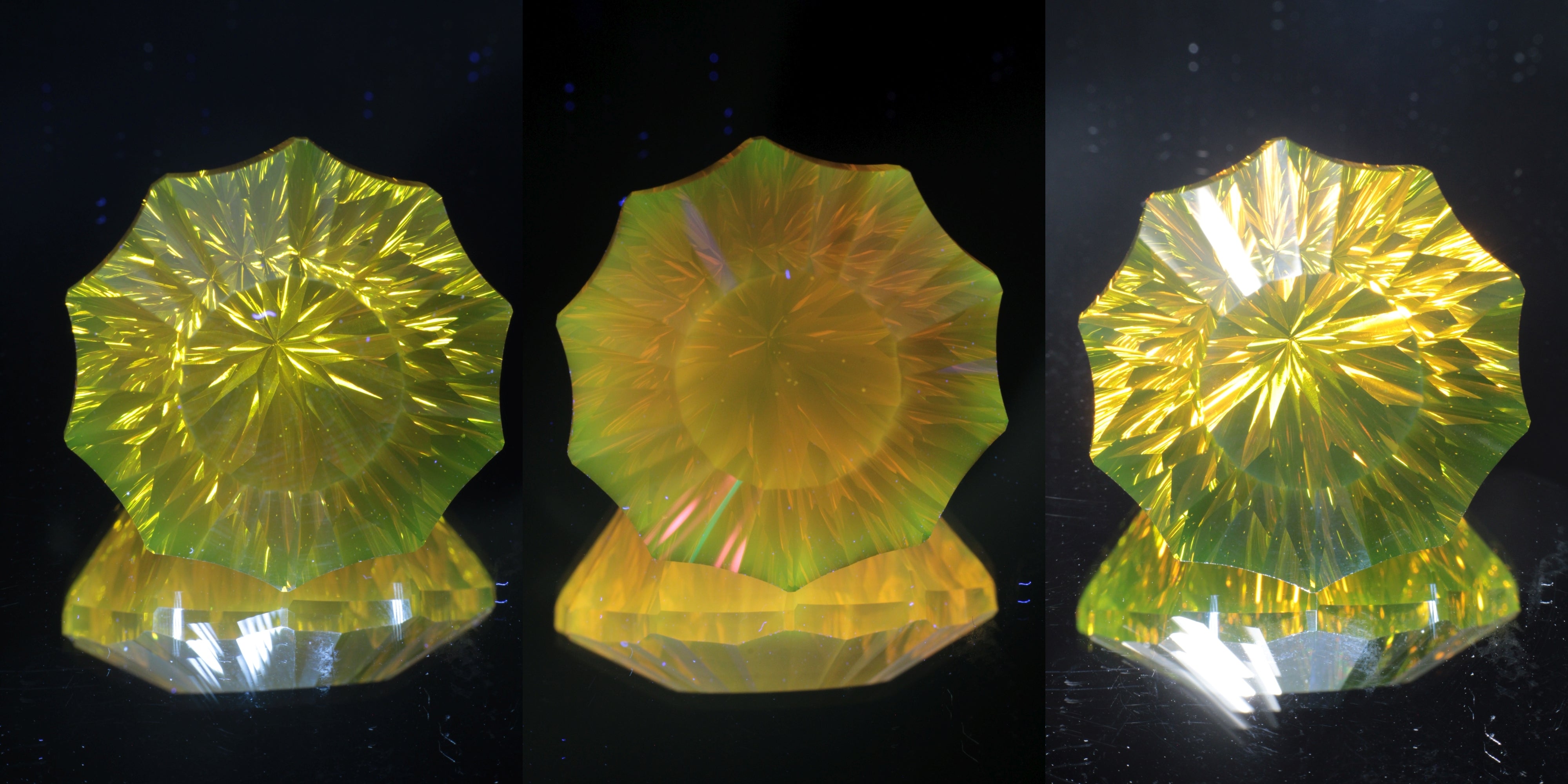 Giant Fantasy Cut Laser Garnets, Ce/Nd and Nd/Ce YAG