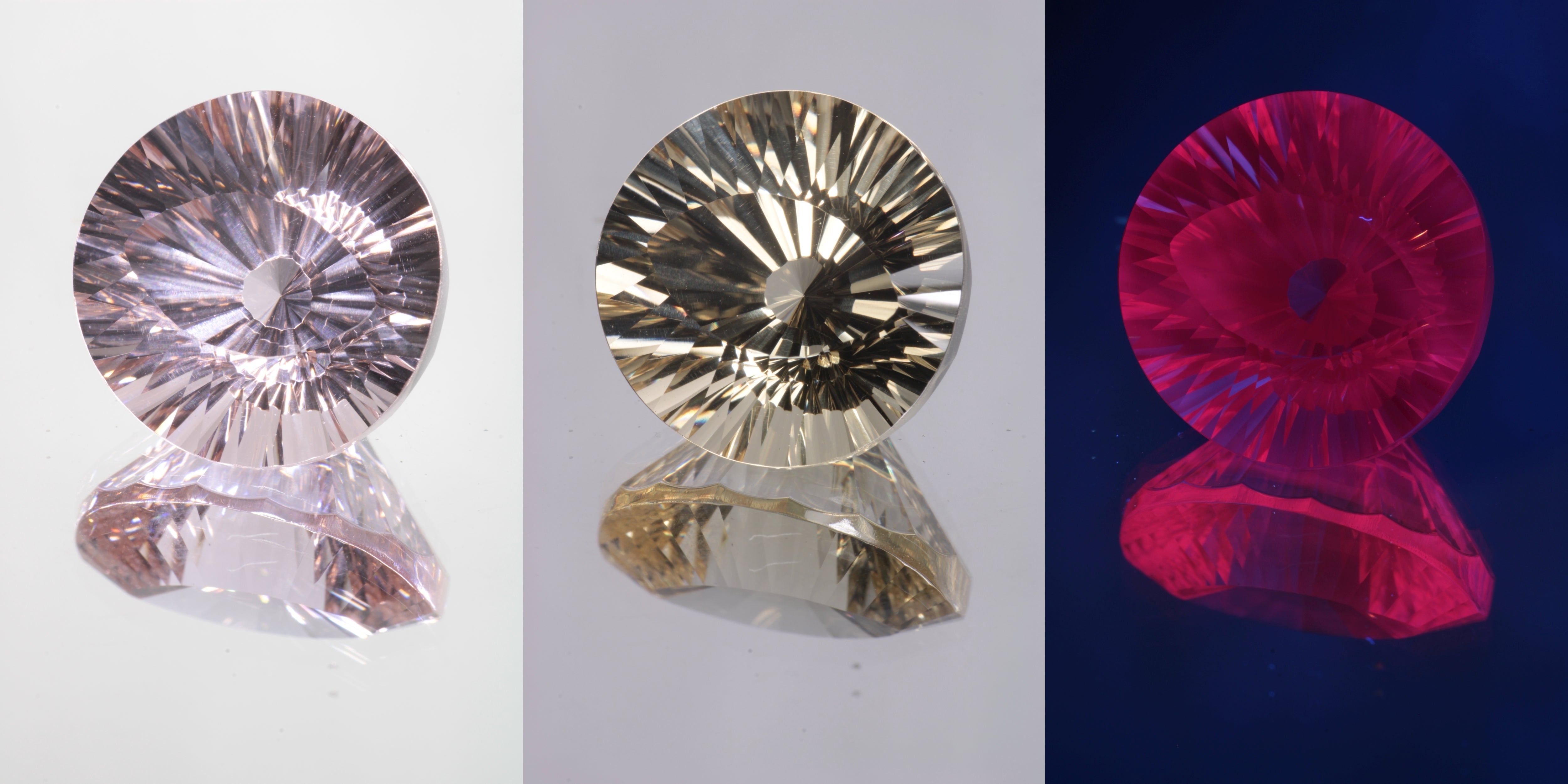 Giant Fantasy Cut Laser Garnets, Ce/Nd and Nd/Ce YAG