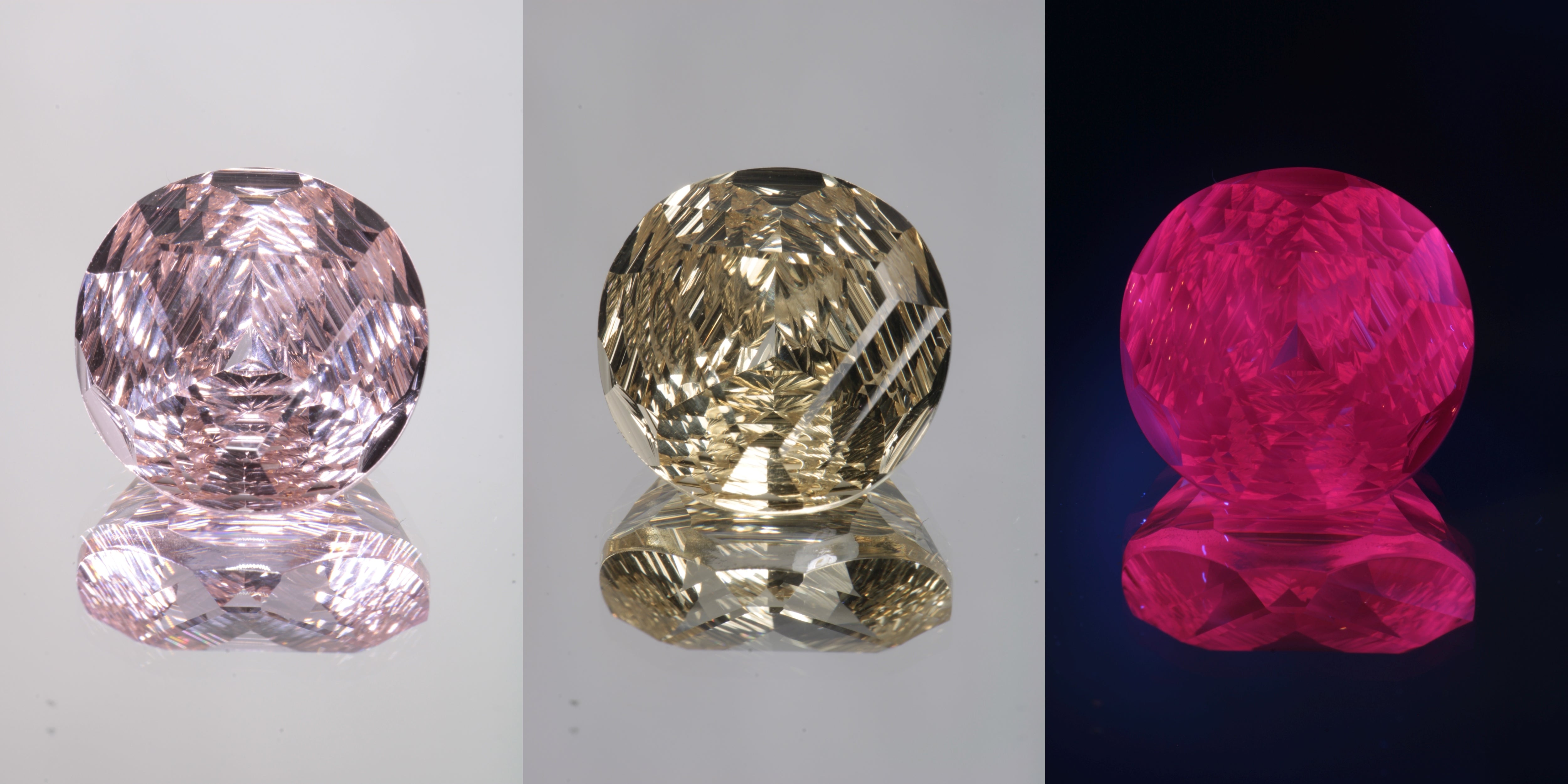 Giant Fantasy Cut Laser Garnets, Ce/Nd and Nd/Ce YAG