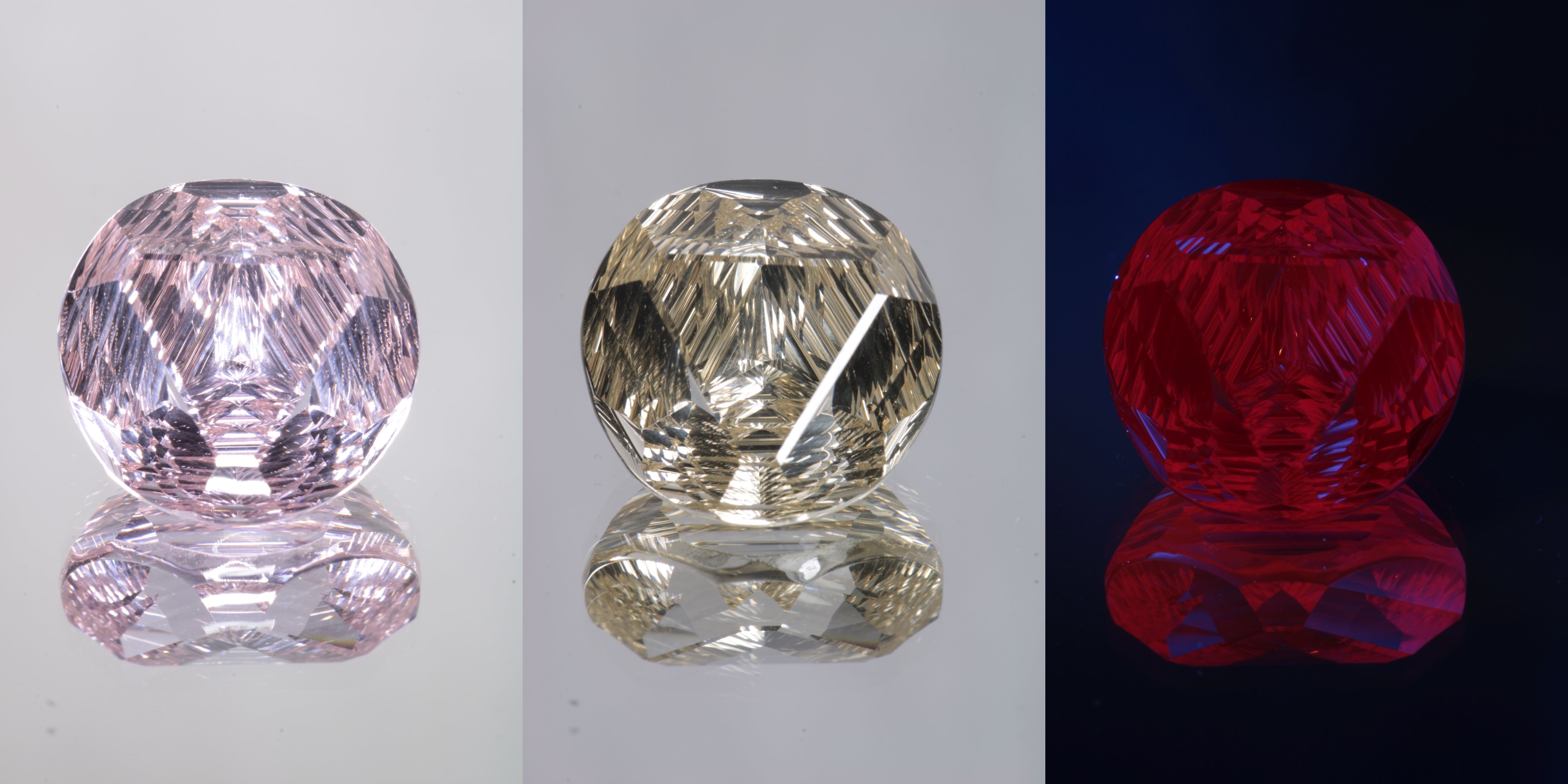 Giant Fantasy Cut Laser Garnets, Ce/Nd and Nd/Ce YAG