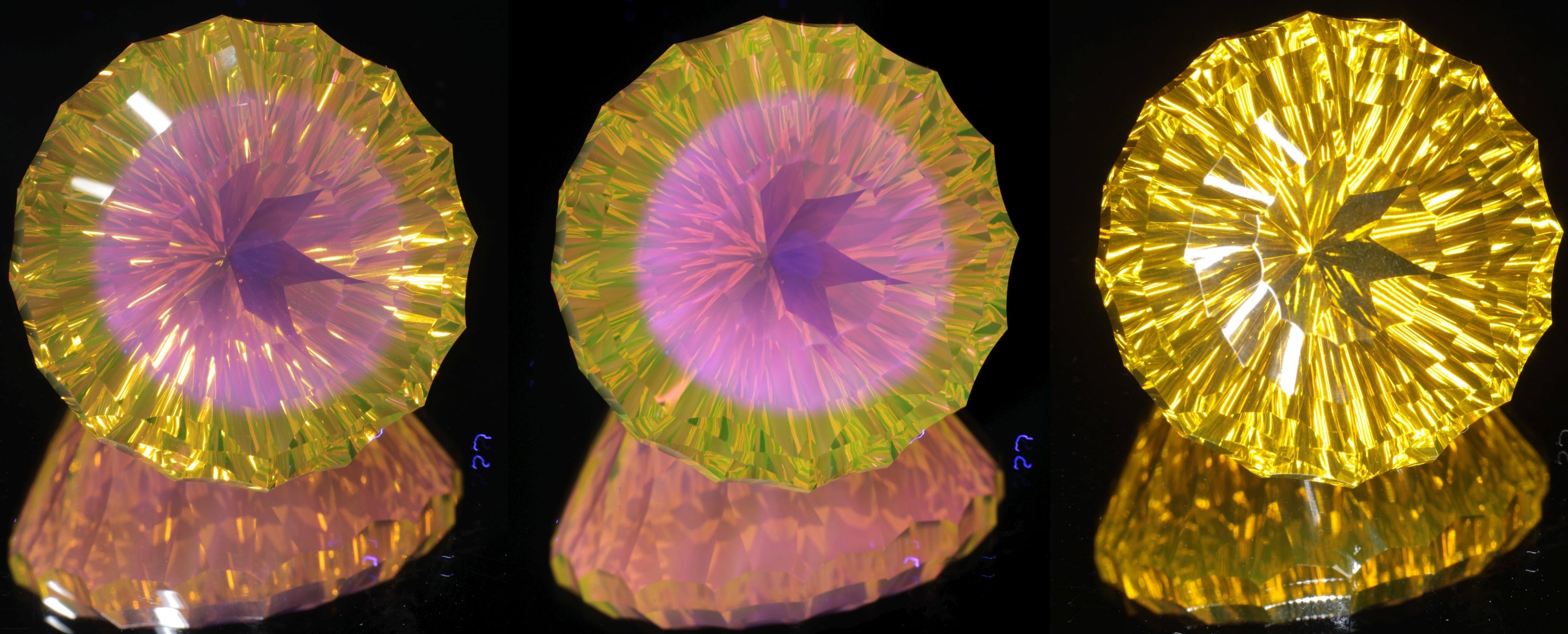 Giant Fantasy Cut Laser Garnets, Ce/Nd and Nd/Ce YAG