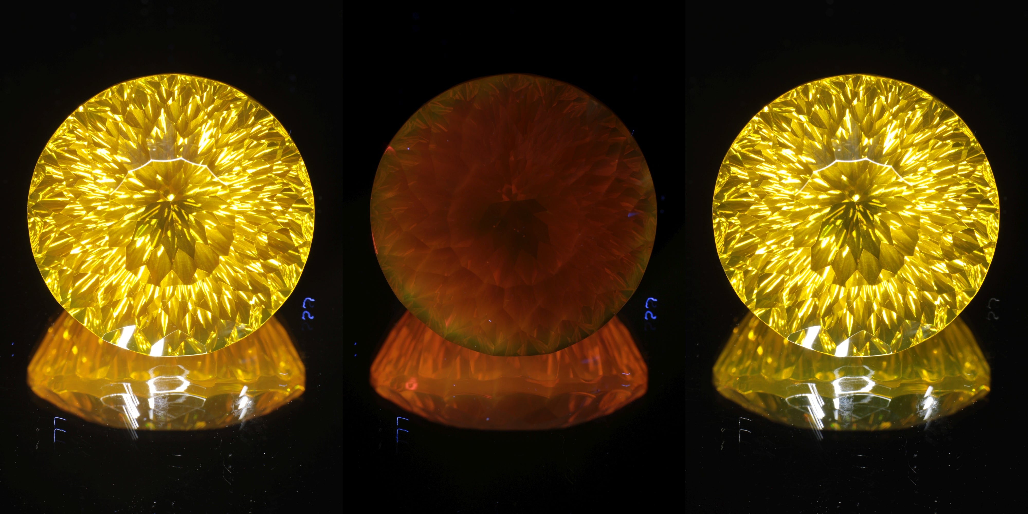 Giant Fantasy Cut Laser Garnets, Ce/Nd and Nd/Ce YAG