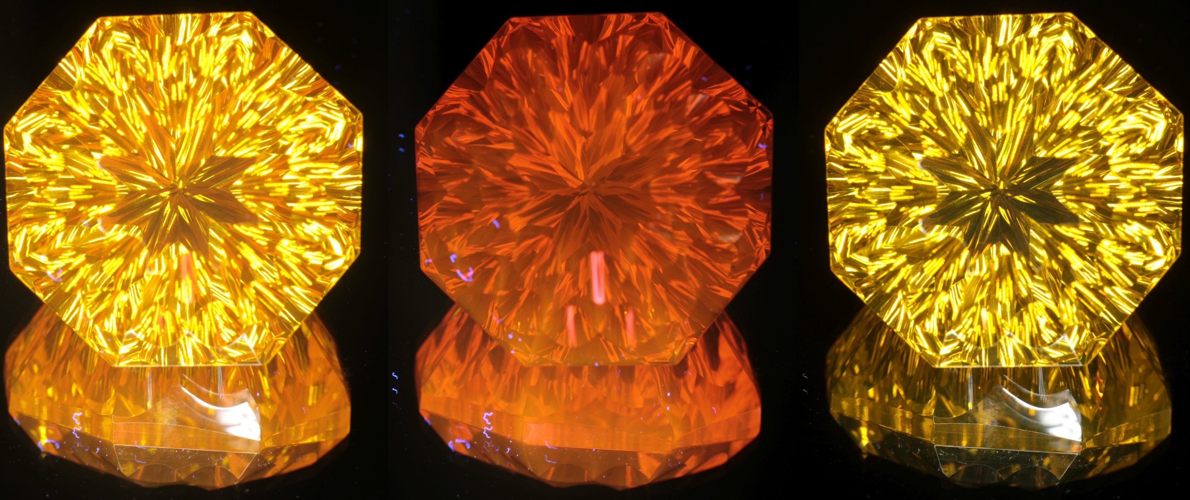 Giant Fantasy Cut Laser Garnets, Ce/Nd and Nd/Ce YAG