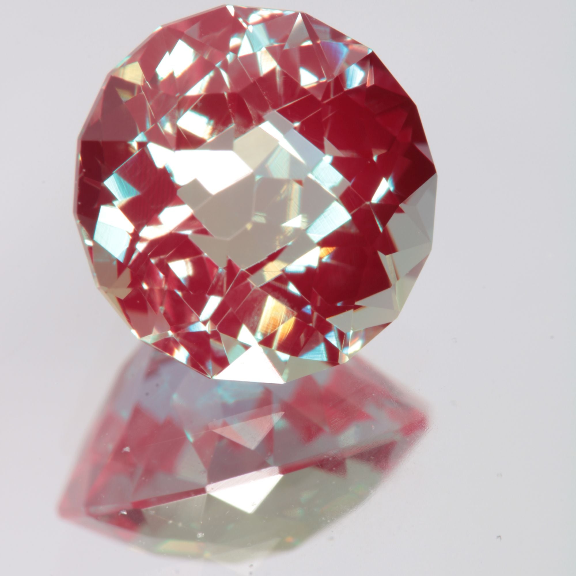 Faceted Checker Round Lab Alexandrite Gemstone