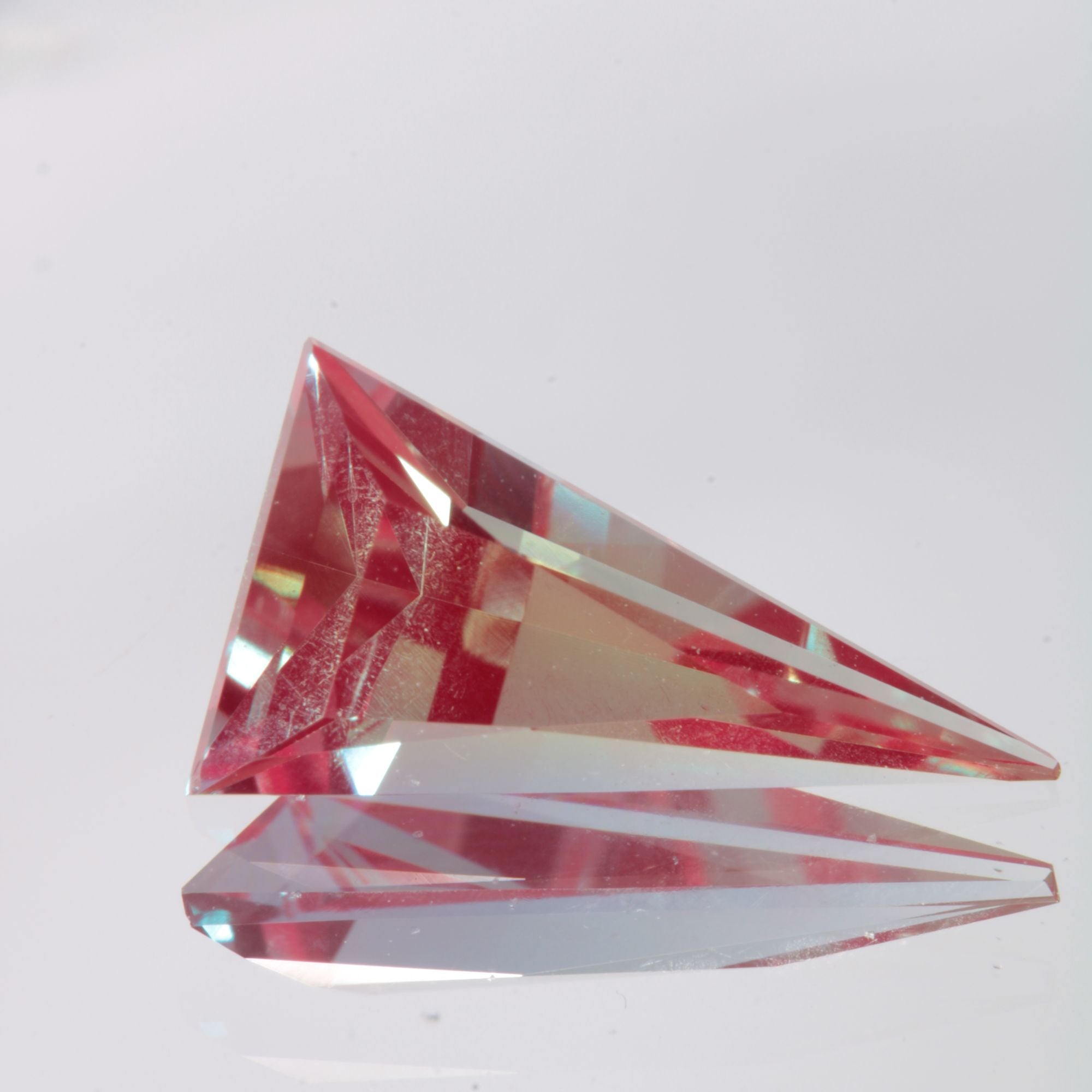 Faceted Long Trillion Lab Alexandrite Gemstone
