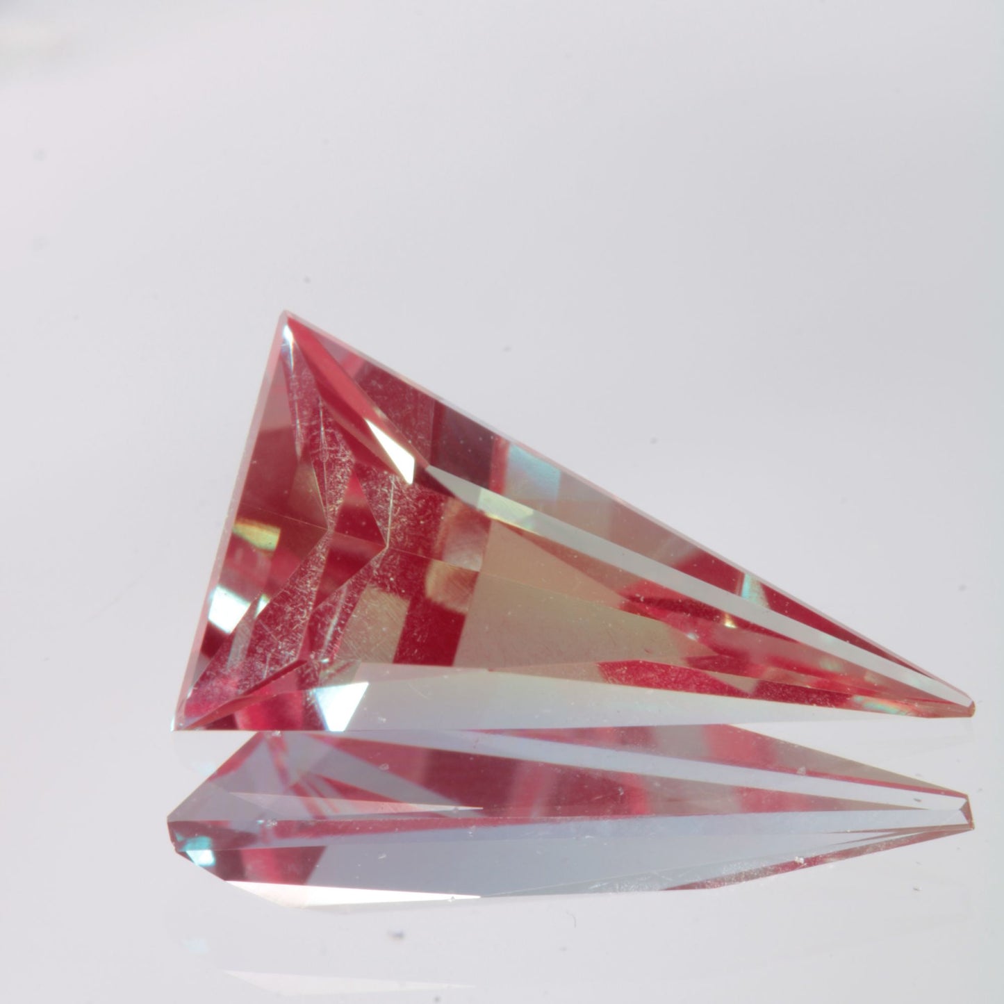Faceted Long Trillion Lab Alexandrite Gemstone