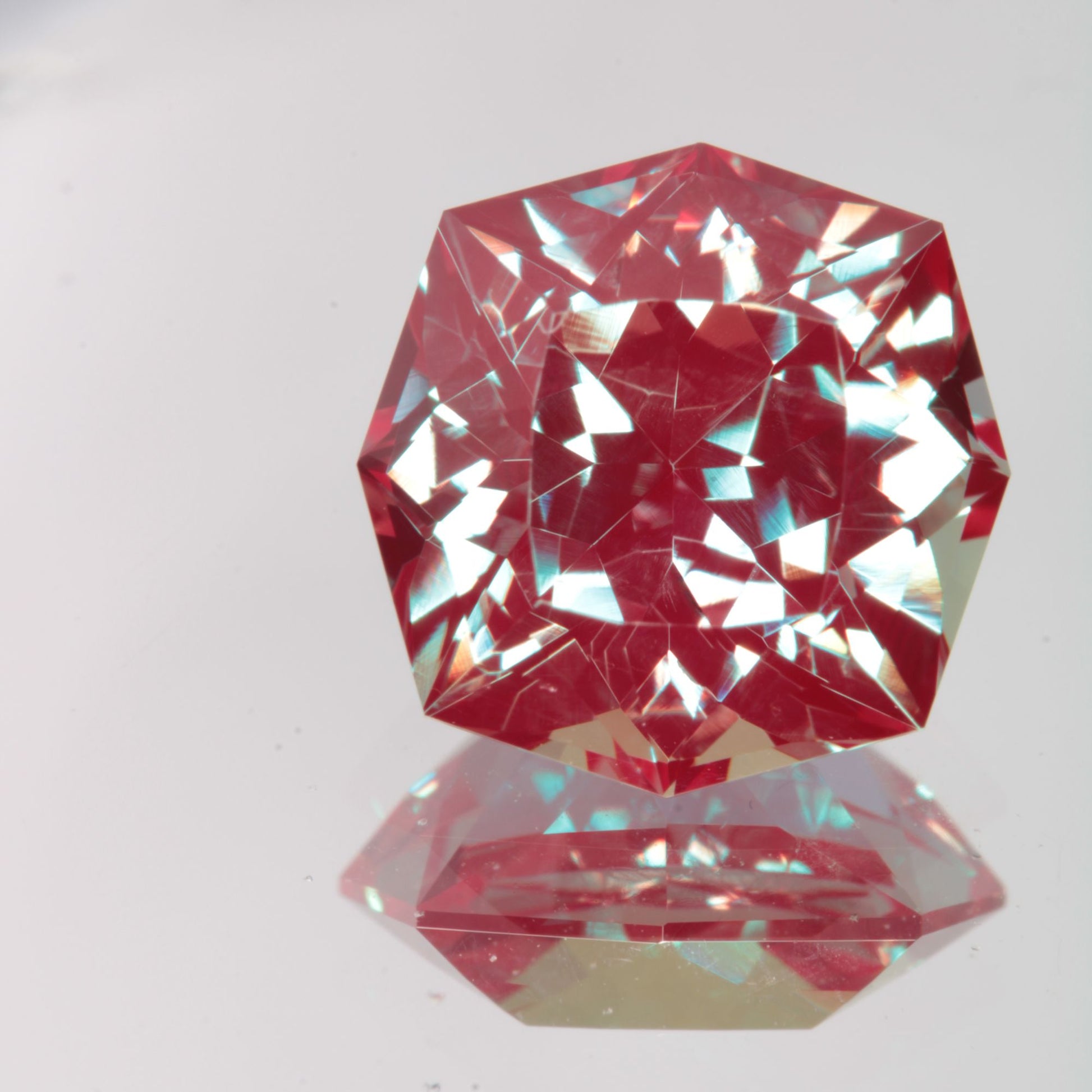 Faceted Square Cushion Lab Alexandrite Gemstone