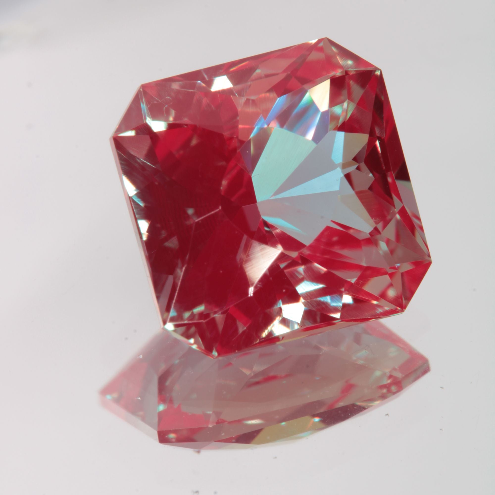 Faceted Square Cushion Lab Alexandrite Gemstone