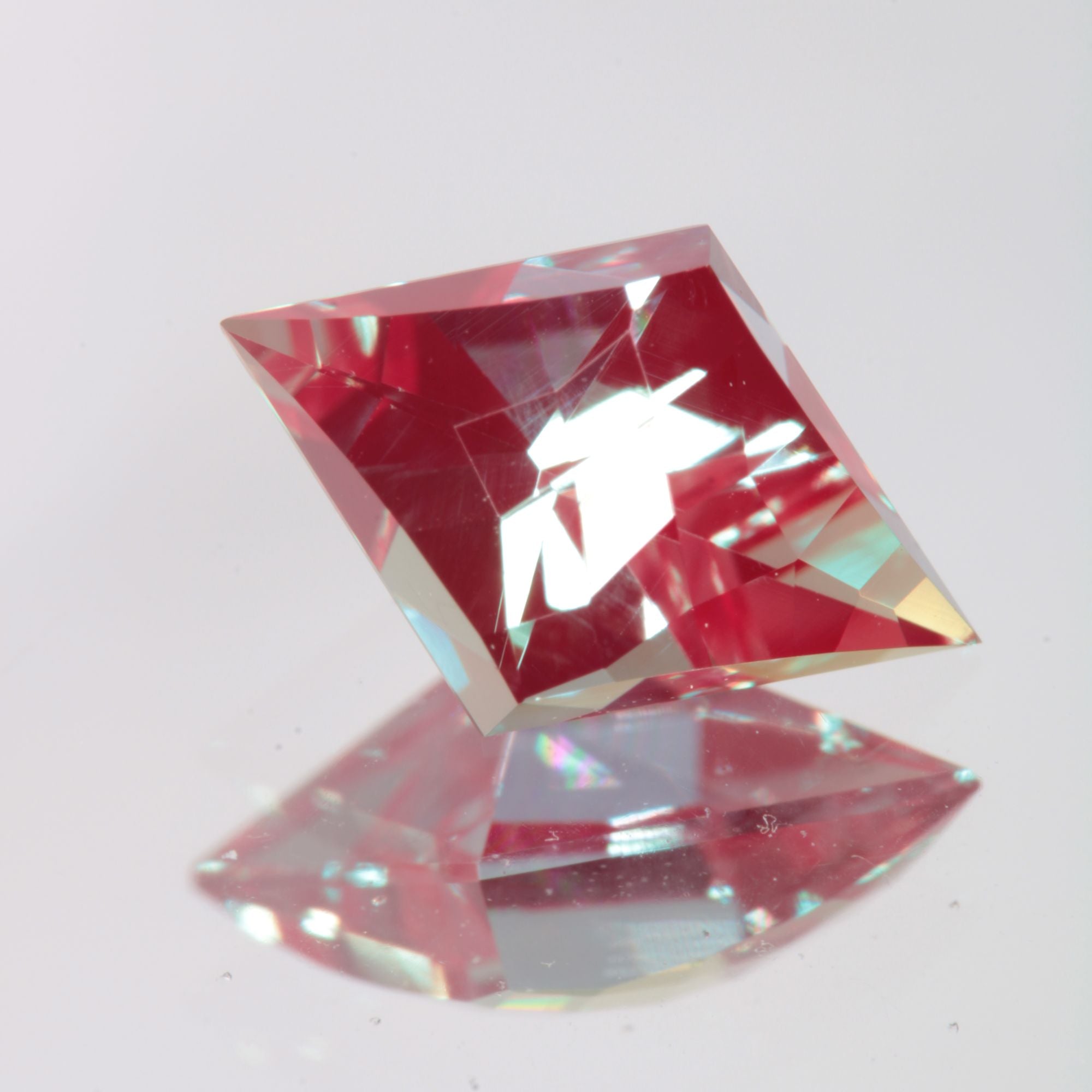 Faceted Diamond Rhombus Lab Alexandrite Gemstone