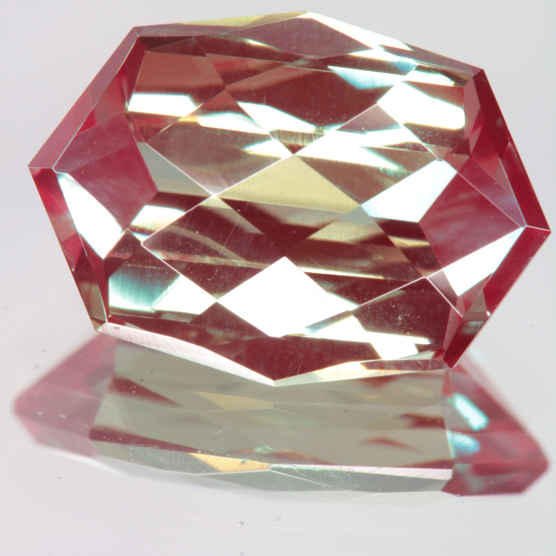 Faceted Checker Cushion Lab Alexandrite Gemstone