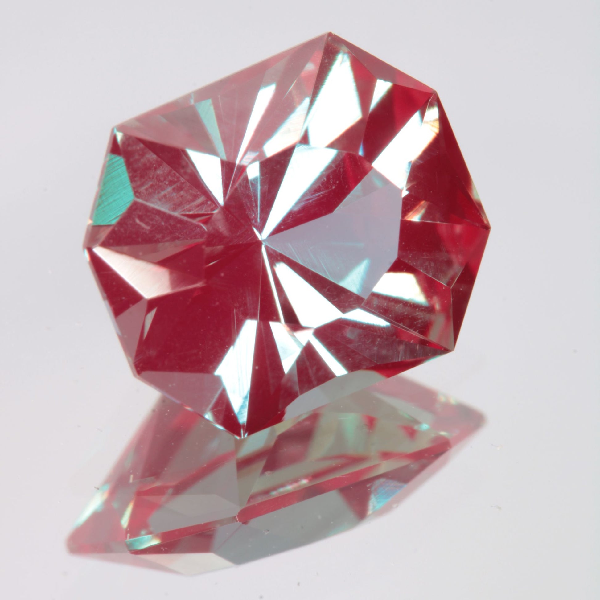Faceted Crossed Cushion Lab Alexandrite Gemstone