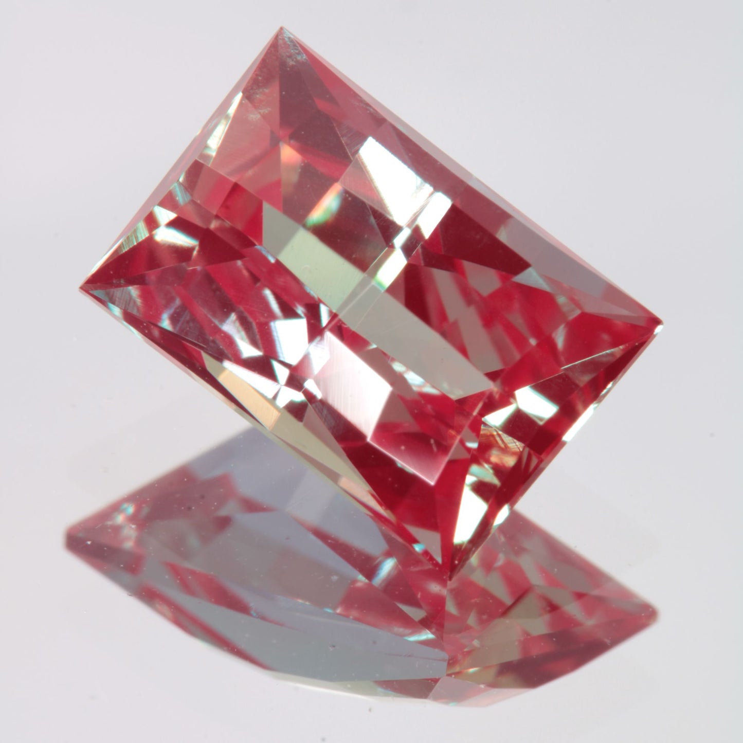 Faceted Checkerboard Rectangle Lab Alexandrite Gemstone