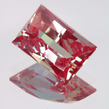 Faceted Checkerboard Rectangle Lab Alexandrite Gemstone