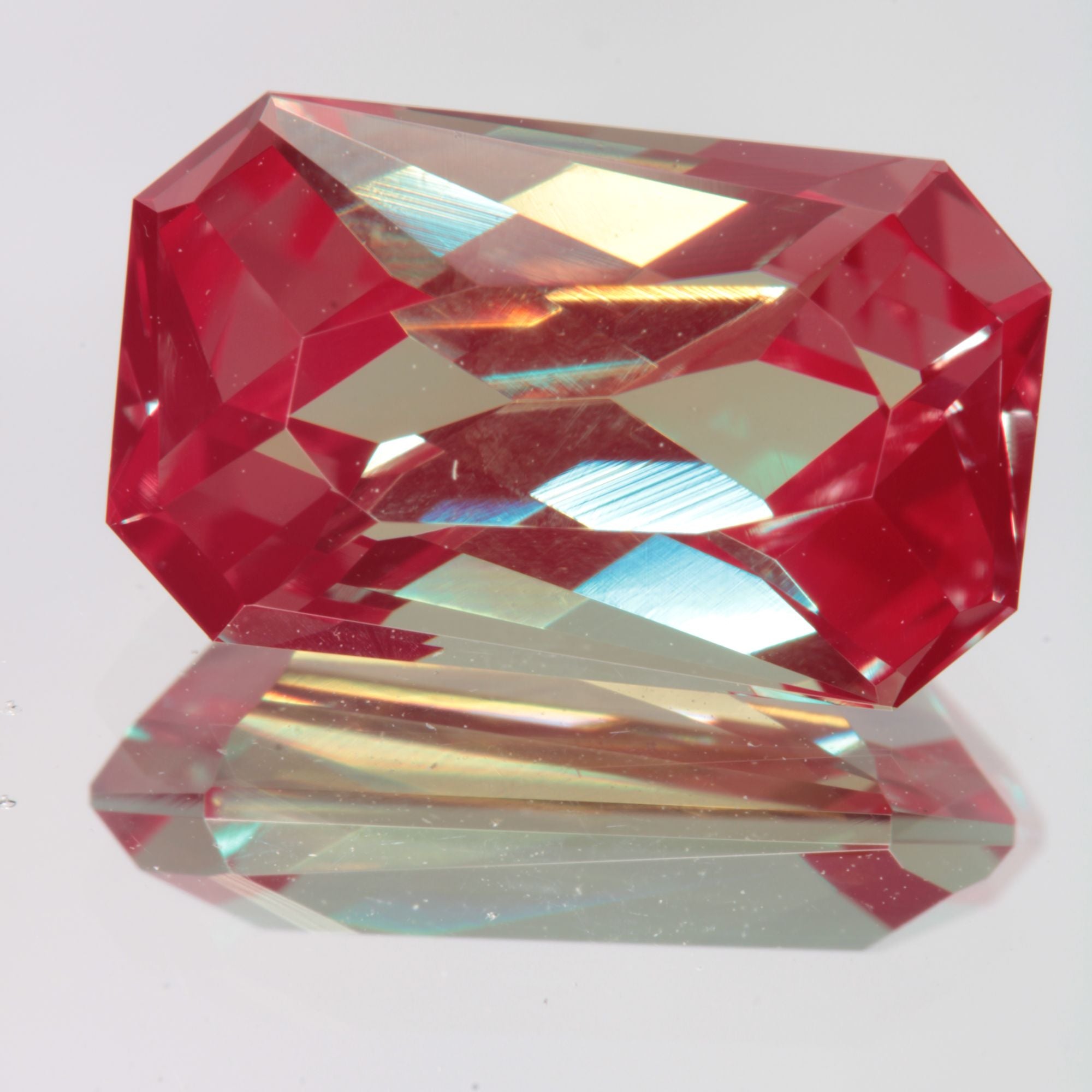 Faceted Barred Rectangle Lab Alexandrite Gemstone