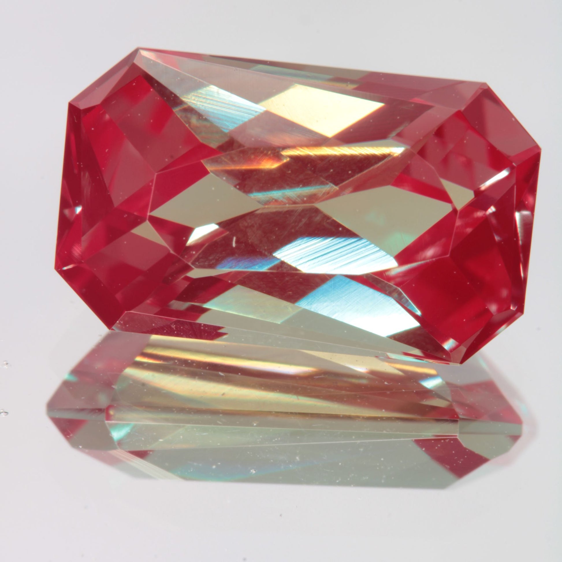 Faceted Barred Rectangle Lab Alexandrite Gemstone