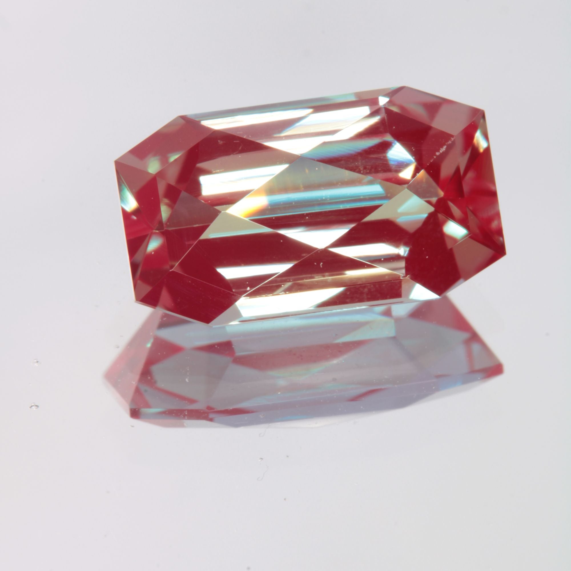 Faceted Checkered Rectangle Lab Alexandrite Gemstone
