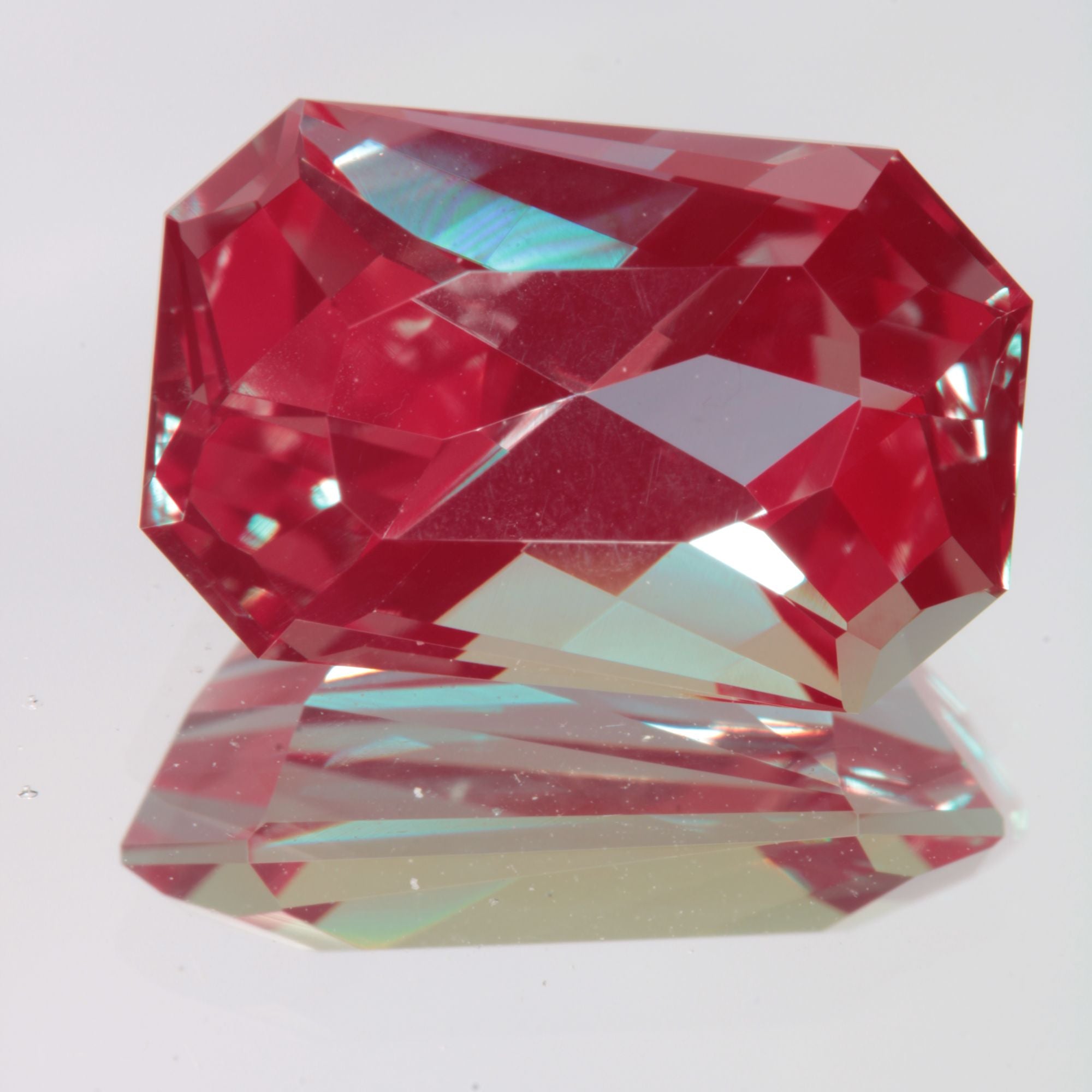 Faceted Twist Rectangle Lab Alexandrite Gemstone