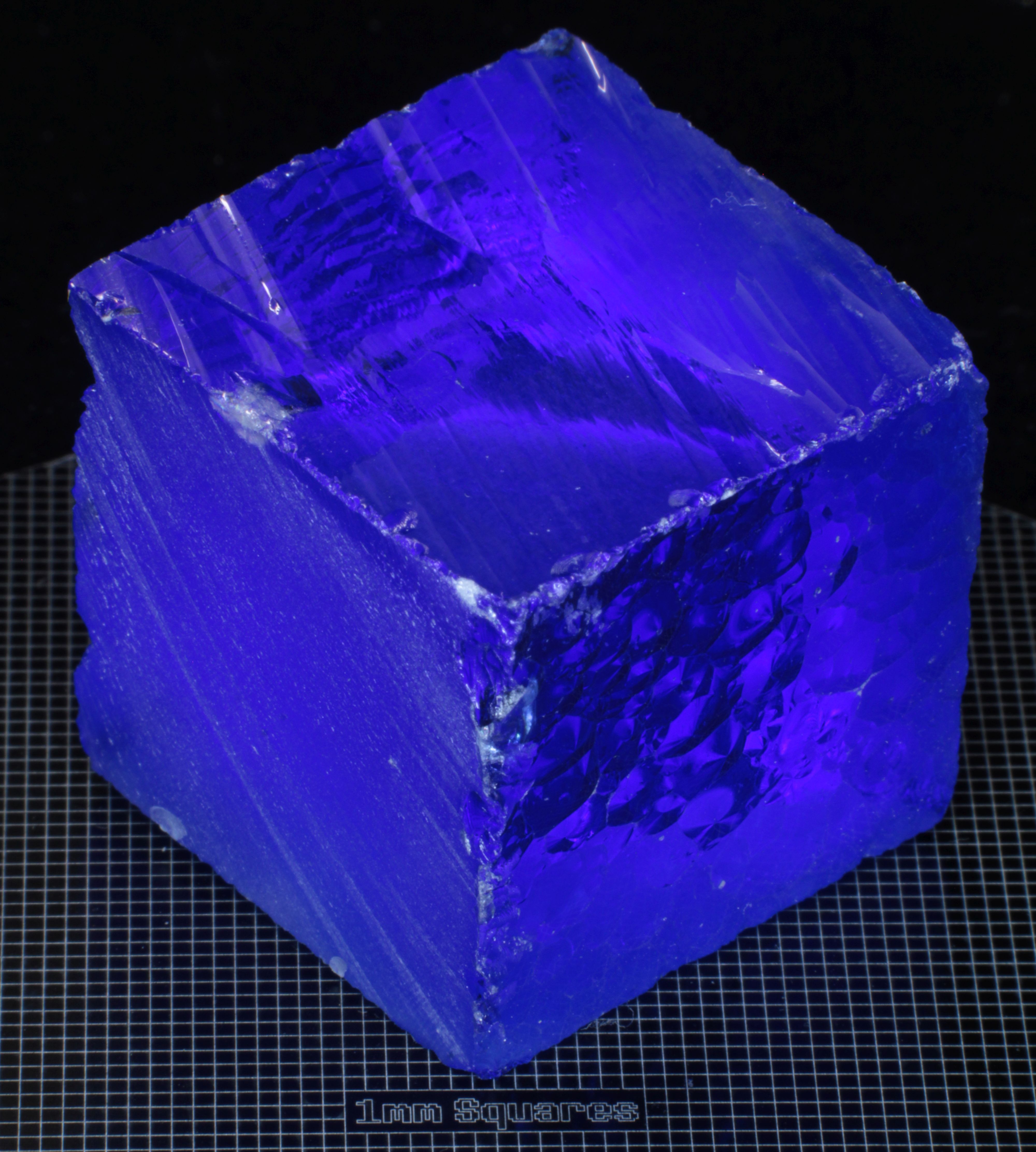 extra large Vivid Blue Lab Cobalt Quartz dice rough
